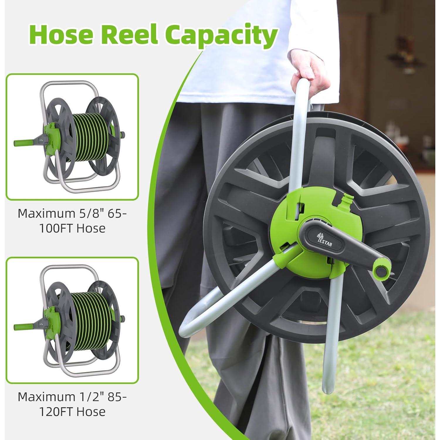 Carro de Carrete de Manguera YESTAR Verde 20-30 m Montaje en Pared