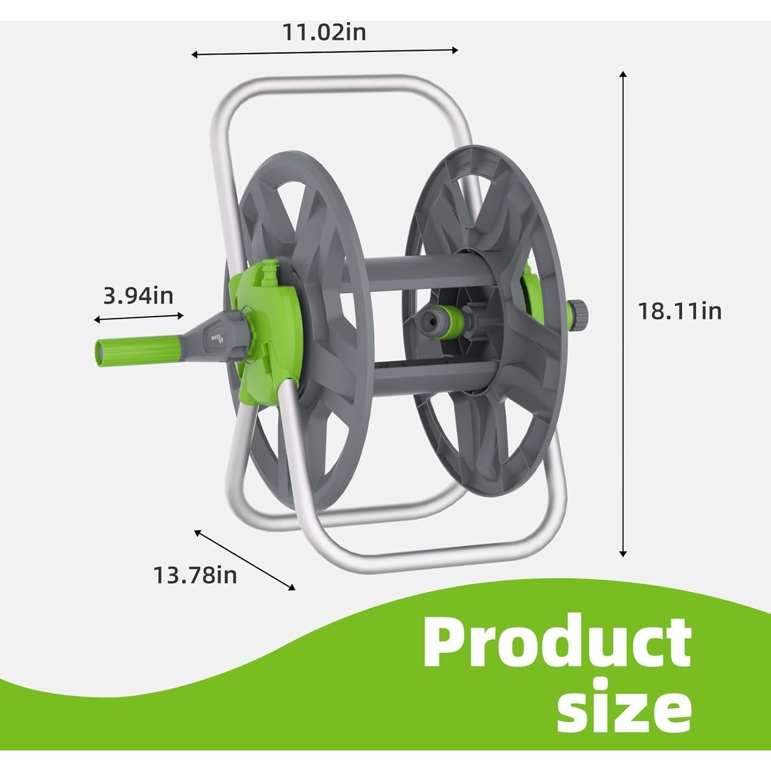 Carro de Carrete de Manguera YESTAR Verde 20-30 m Montaje en Pared