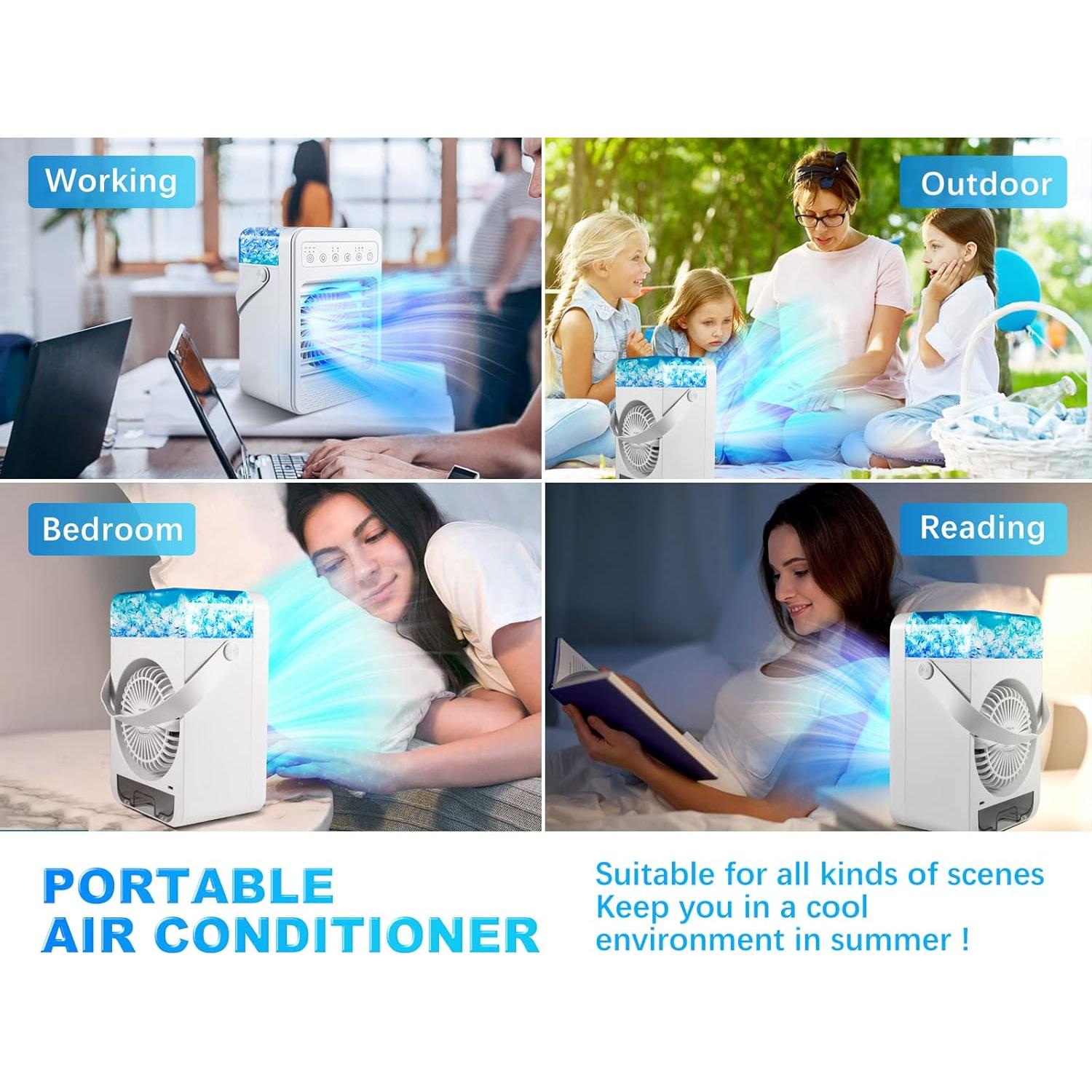 Acondicionador de Aire Portátil HattyRoom F2 600ml 4 Velocidades