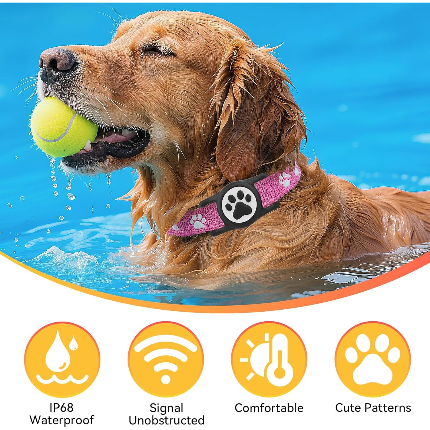 Soporte para Airtag de Perro SignFaith IP68 2-Pack Negro