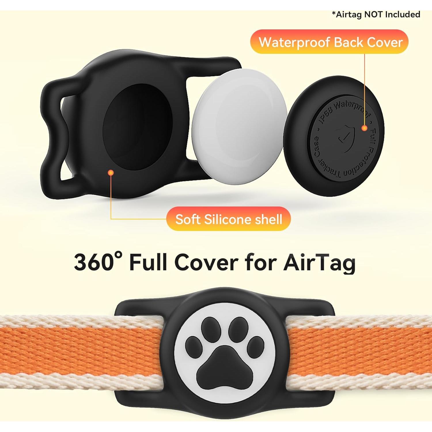Soporte para Airtag de Perro SignFaith IP68 2-Pack Negro