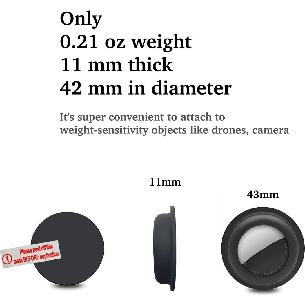 Funda de Silicona Autoadhesiva Xmada para AirTag - 2 Piezas Negra