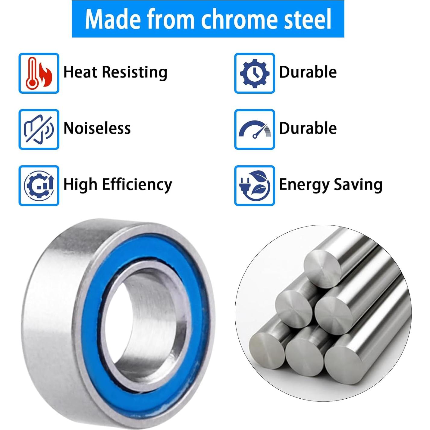 10 Rodamientos de Bolas MR84-2RS Doble Sello 4x8x3mm CrazyHobby