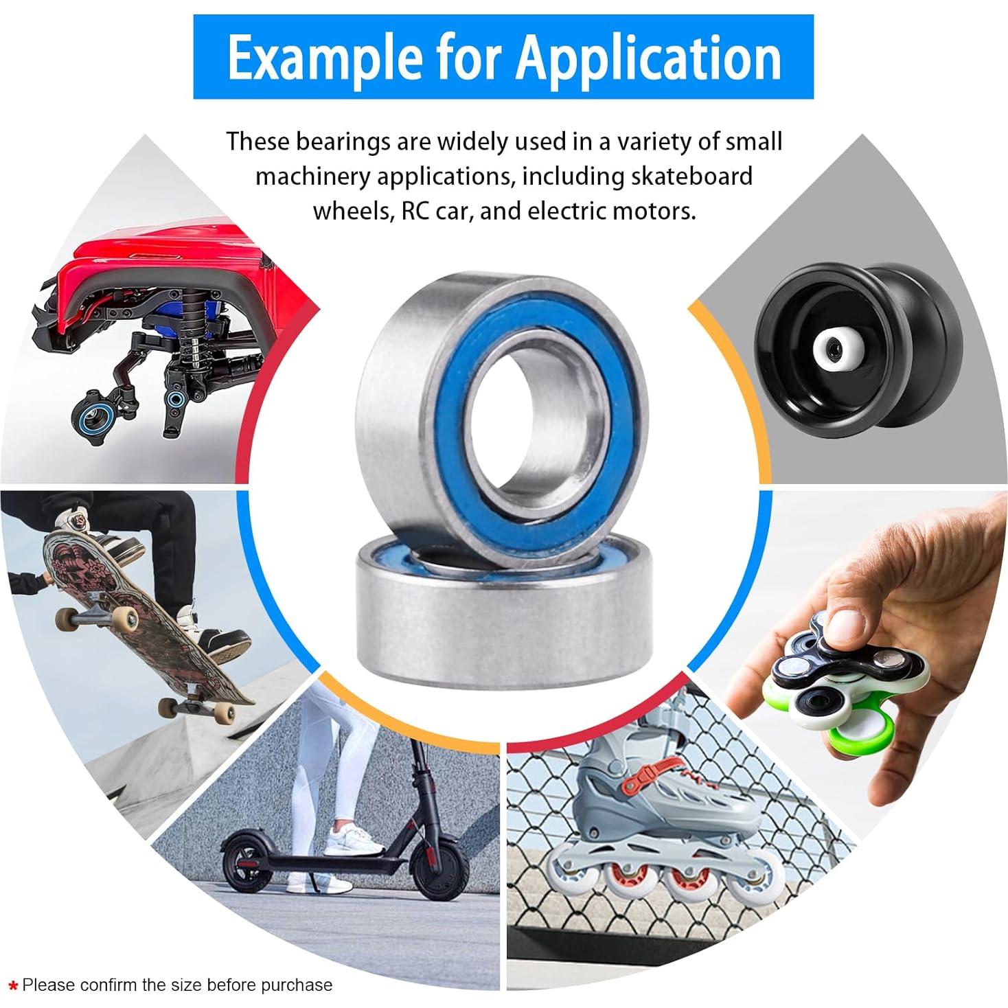 10 Rodamientos de Bolas MR84-2RS Doble Sello 4x8x3mm CrazyHobby