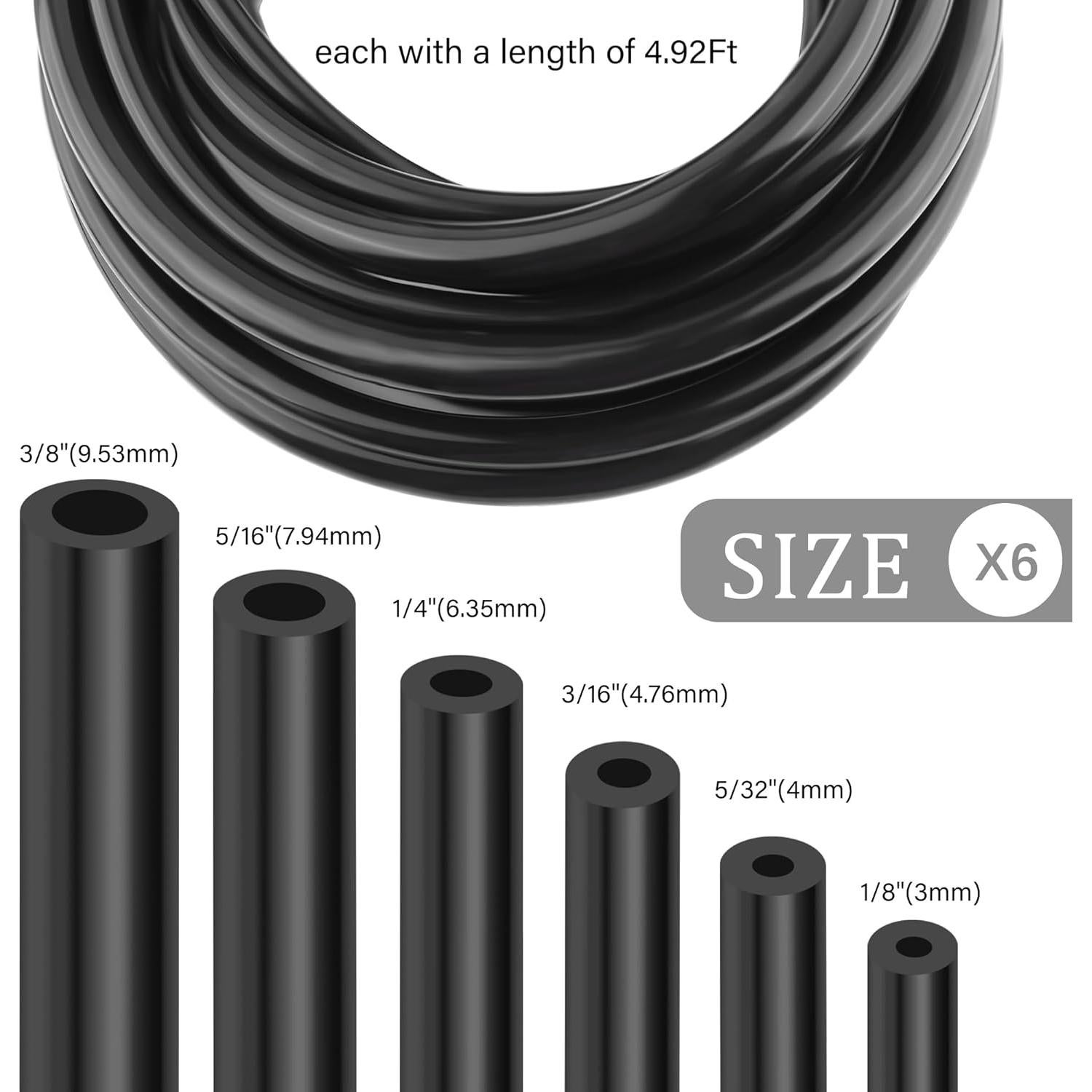 Kit de Mangueras de Vacío IHOTDER 6PCS Silicona 1.5m