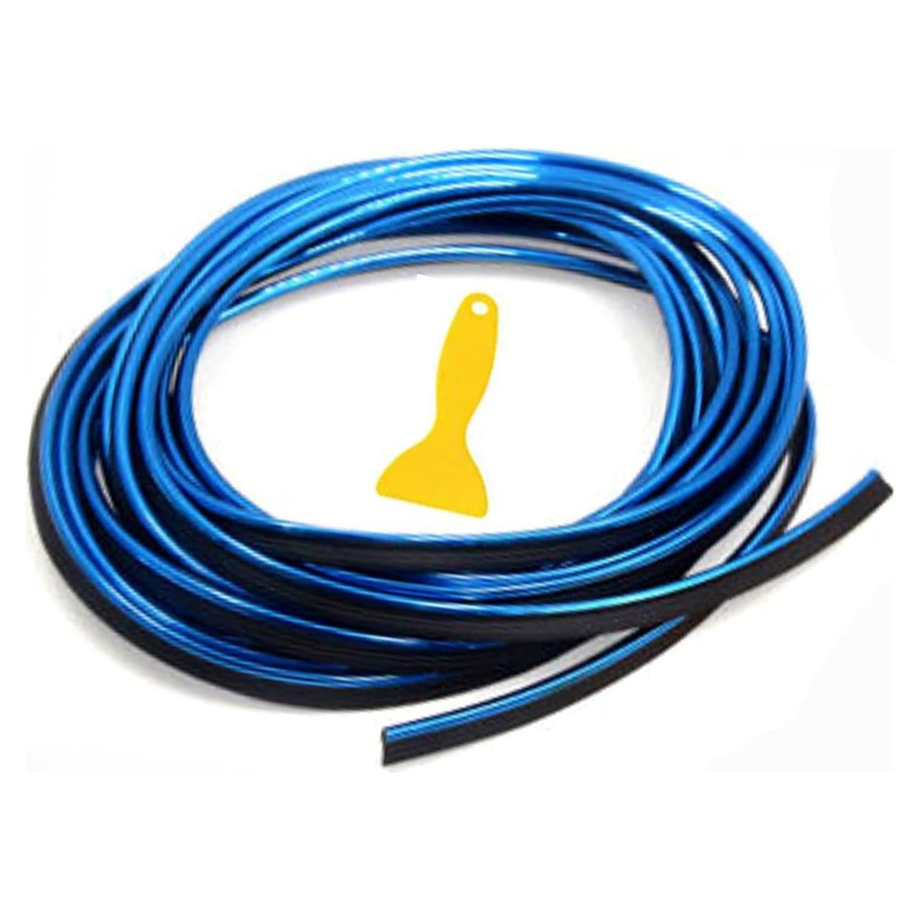 Tira de Recorte de Tablero Cromo Azul 3m TIKUN TECH Ajuste Universal