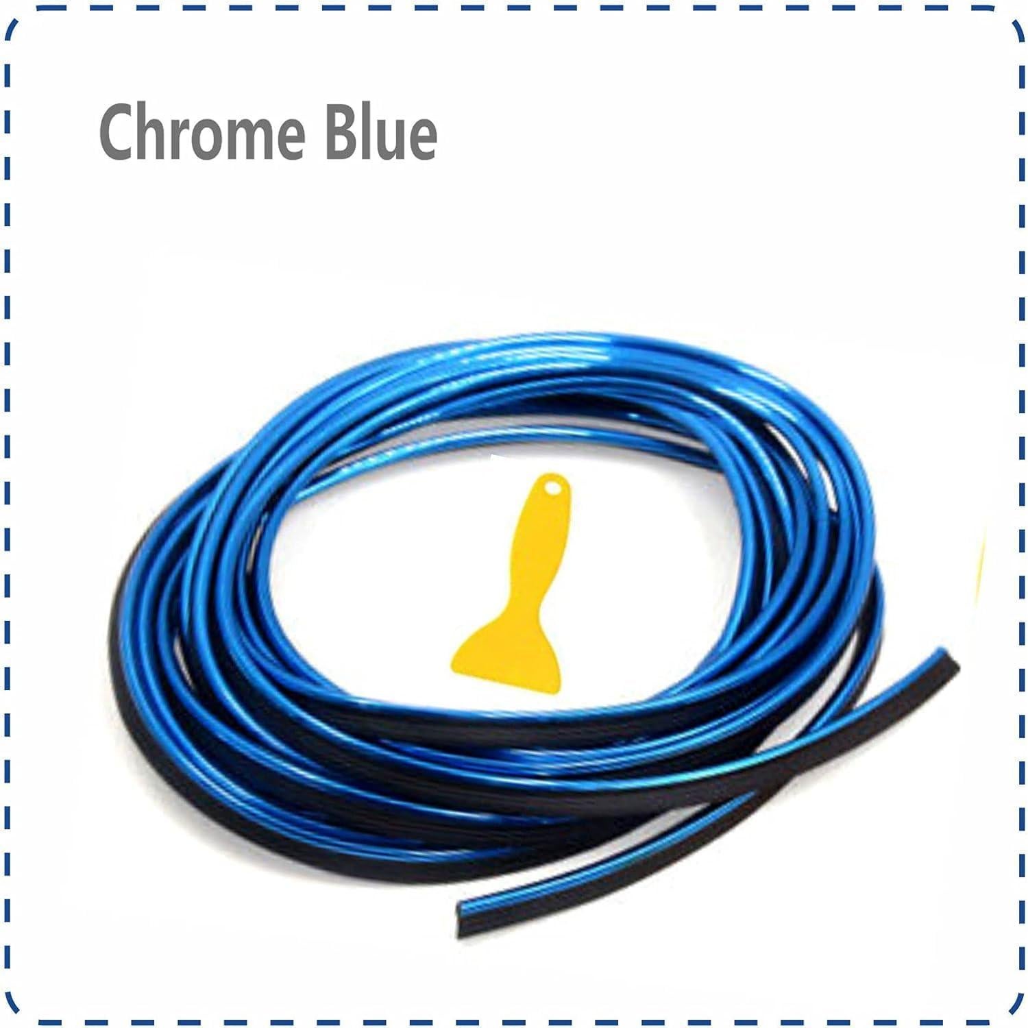 Tira de Recorte de Tablero Cromo Azul 3m TIKUN TECH Ajuste Universal