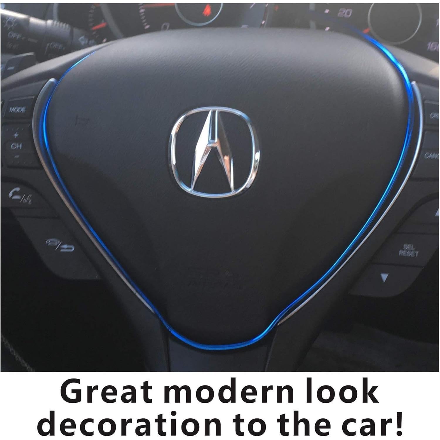 Tira de Recorte de Tablero Cromo Azul 3m TIKUN TECH Ajuste Universal