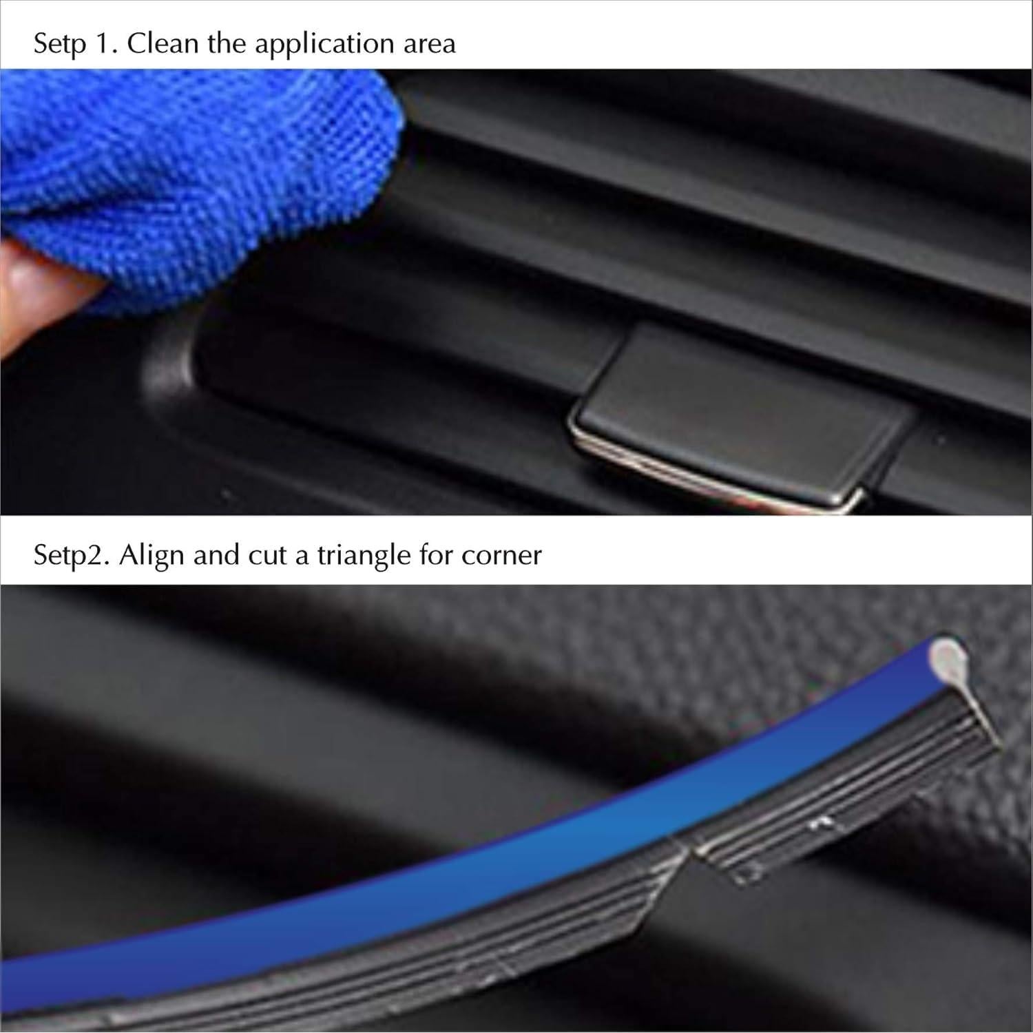 Tira de Recorte de Tablero Cromo Azul 3m TIKUN TECH Ajuste Universal