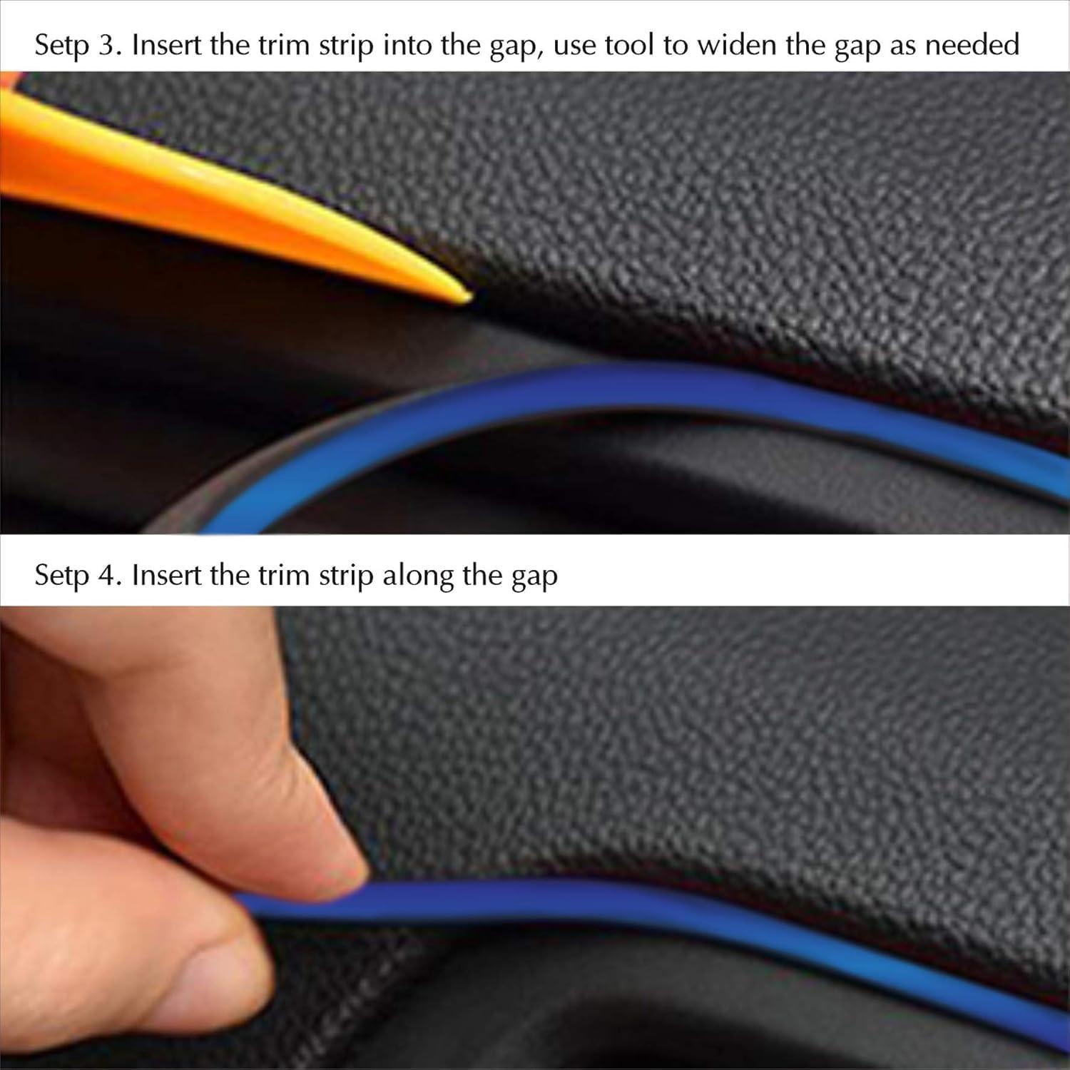 Tira de Recorte de Tablero Cromo Azul 3m TIKUN TECH Ajuste Universal