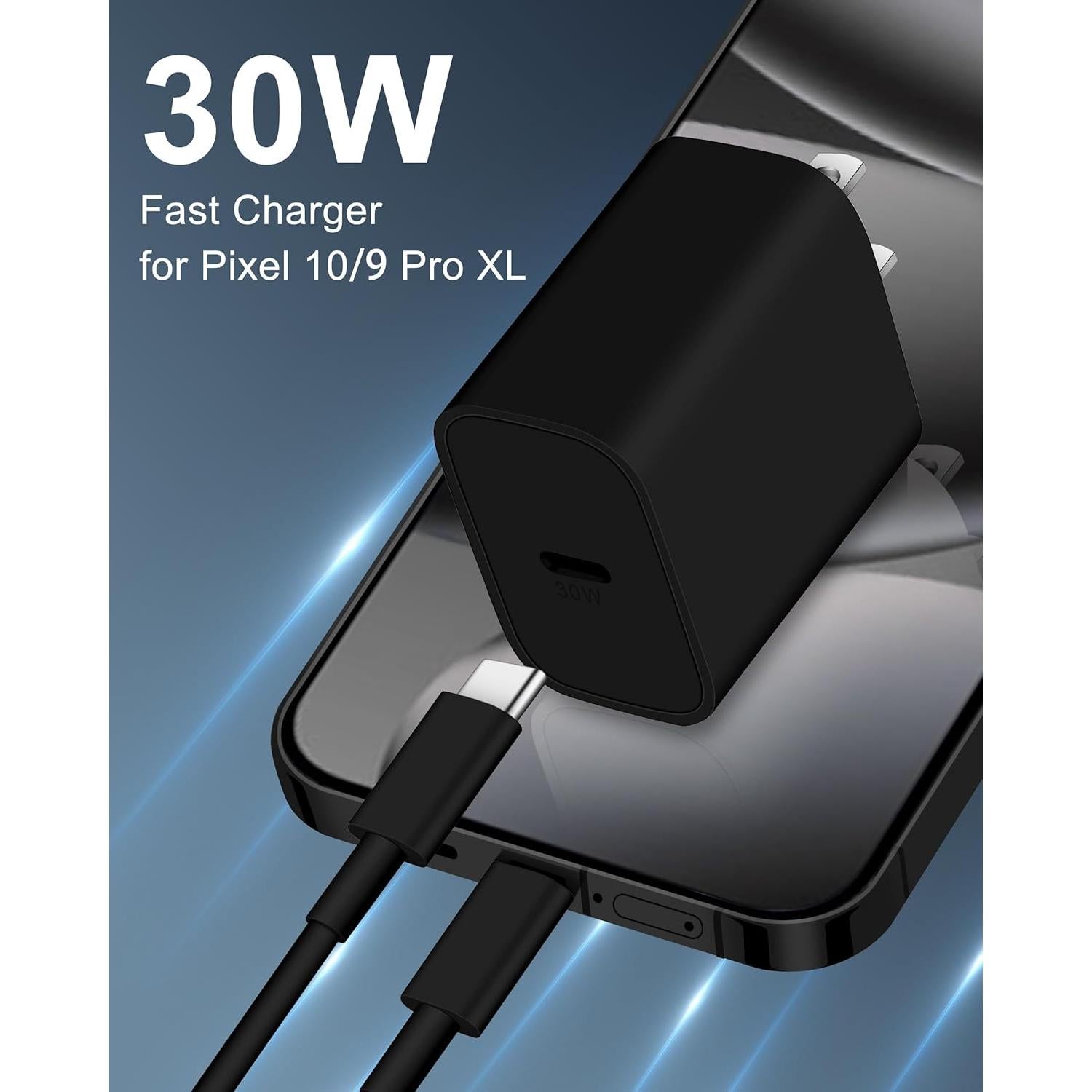 Cargador Rápido USB C 30W para Google Pixel 10/9/8/7/6/5