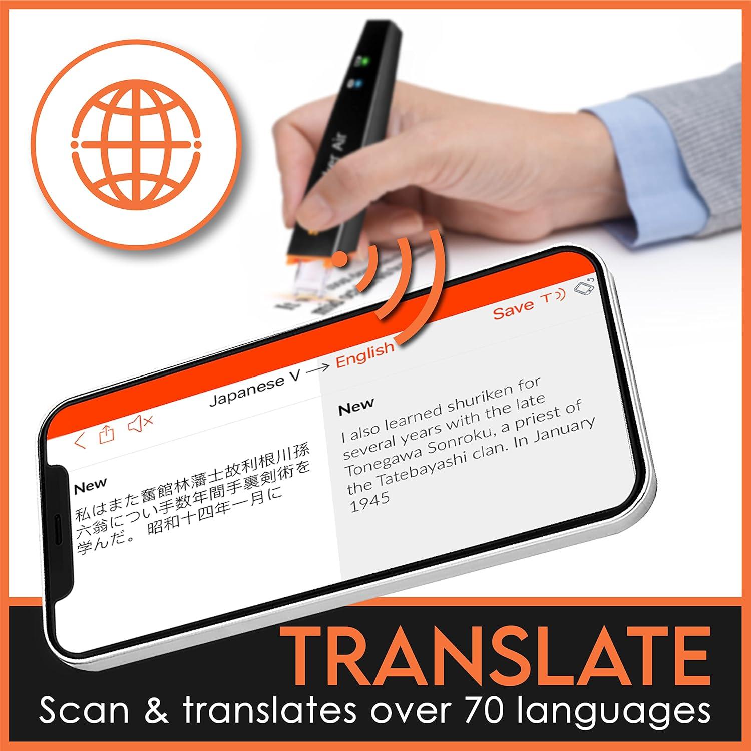 Lápiz Escáner Scanmarker Air Traductor Multilingüe Negro