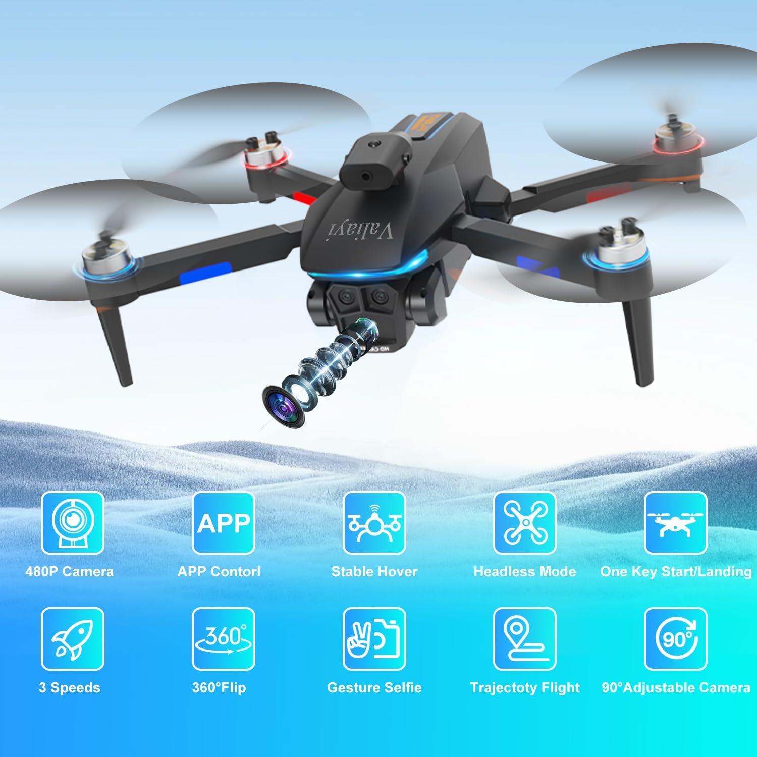 Drone Valiayi Plegable con Cámara 480P para Principiantes