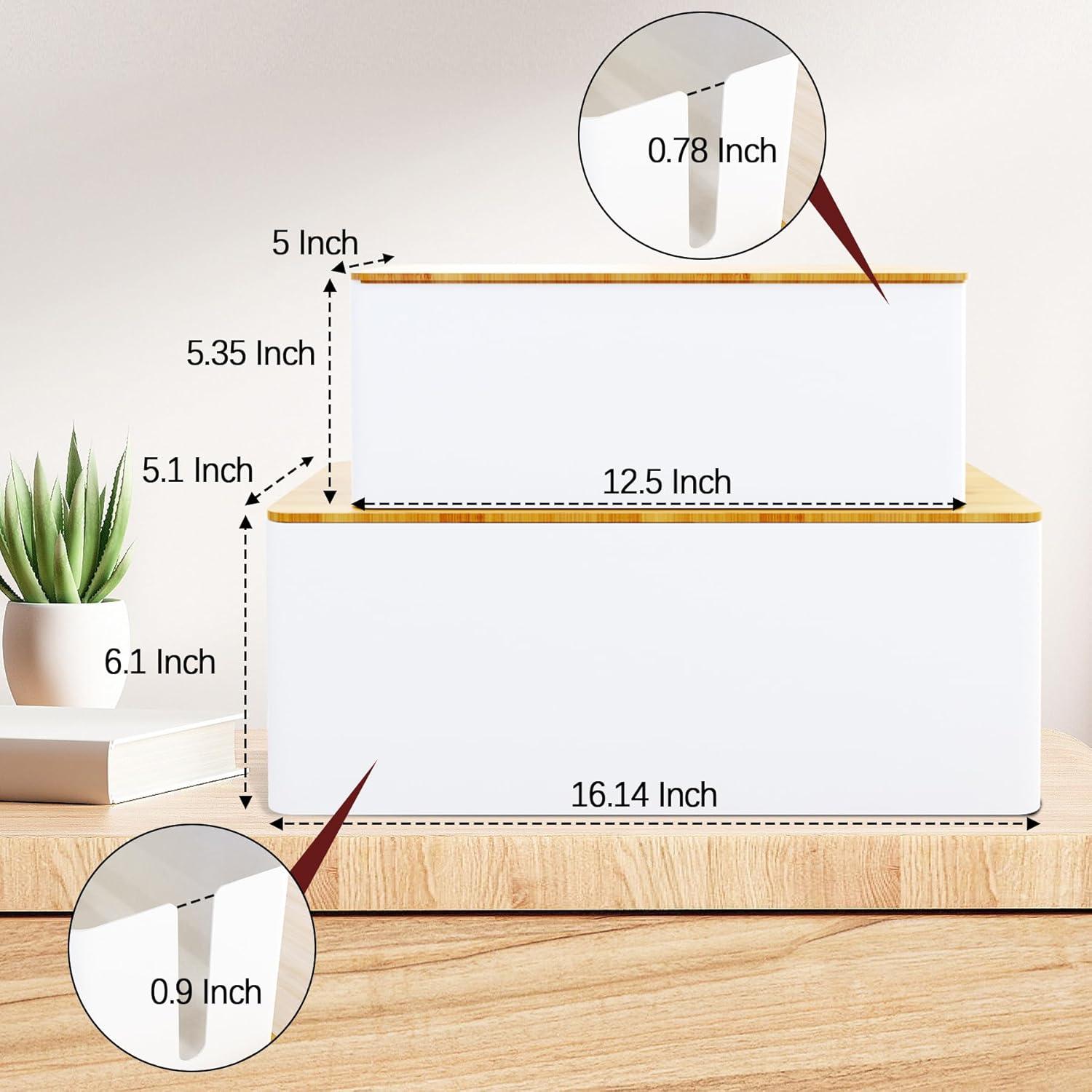 Caja Organizadora de Cables MAXTBEE Paquete de 2 Blanca