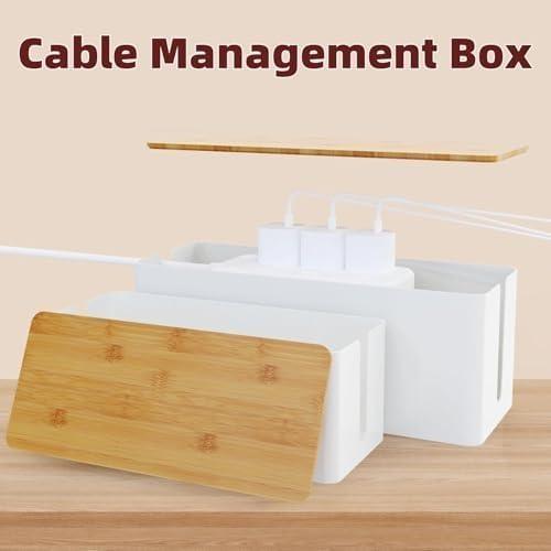Caja Organizadora de Cables MAXTBEE Paquete de 2 Blanca