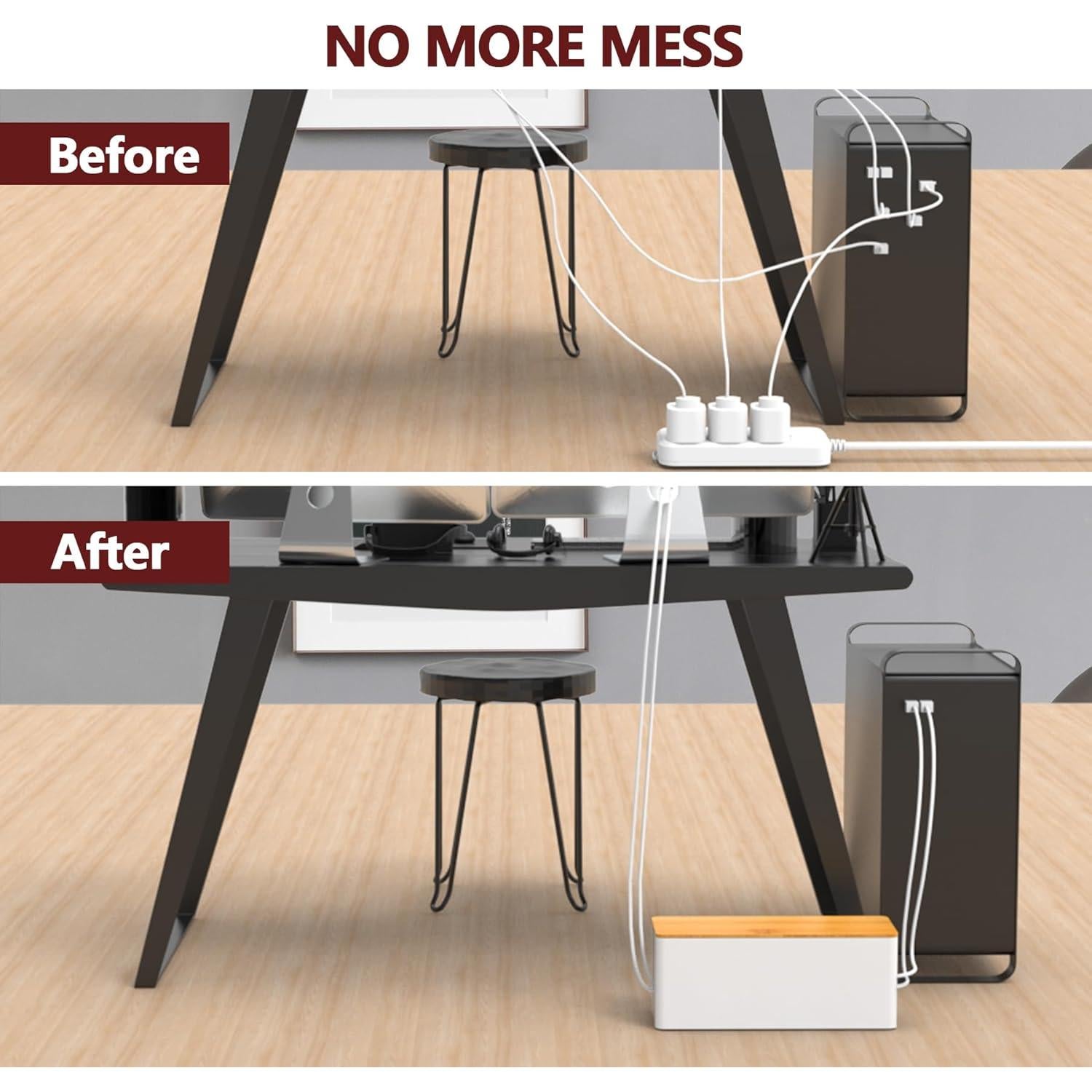 Caja Organizadora de Cables MAXTBEE Paquete de 2 Blanca