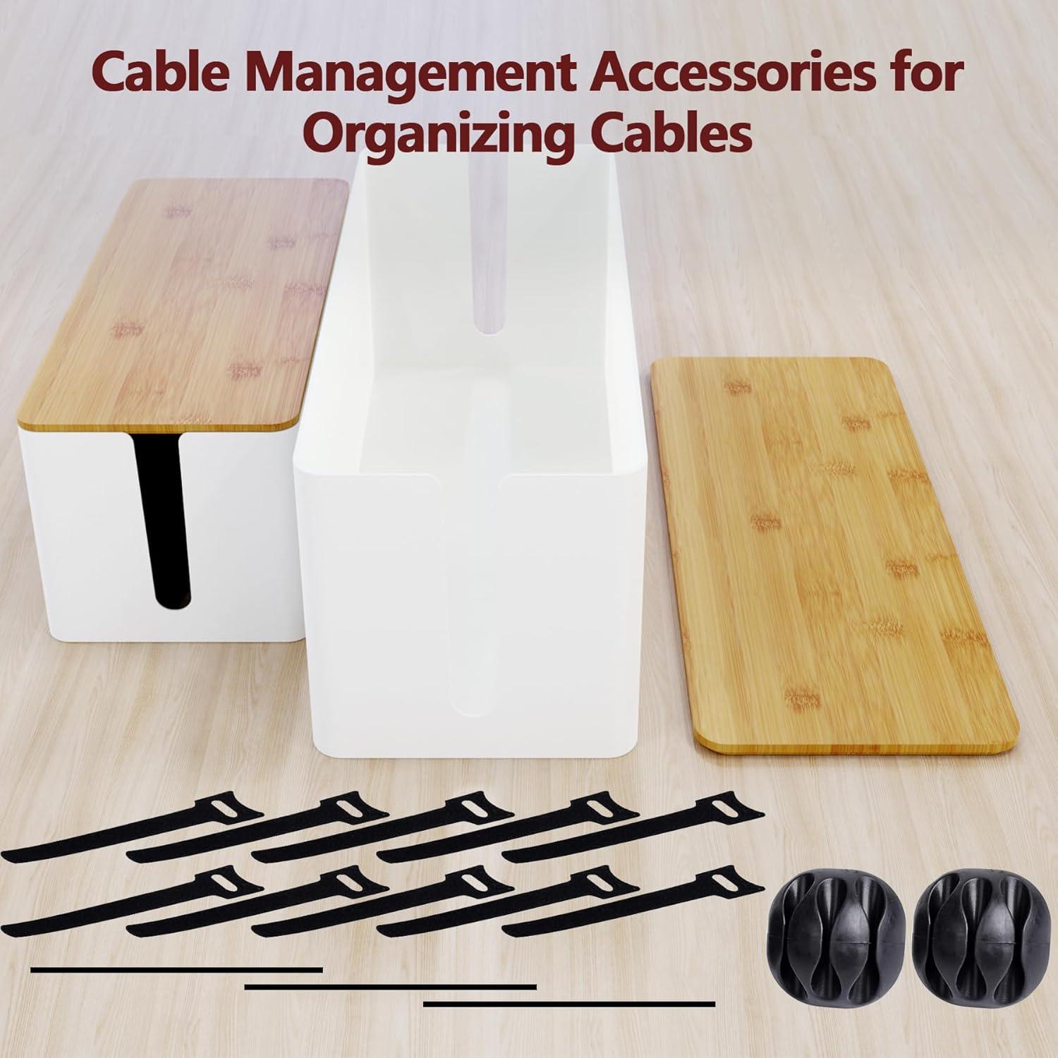 Caja Organizadora de Cables MAXTBEE Paquete de 2 Blanca