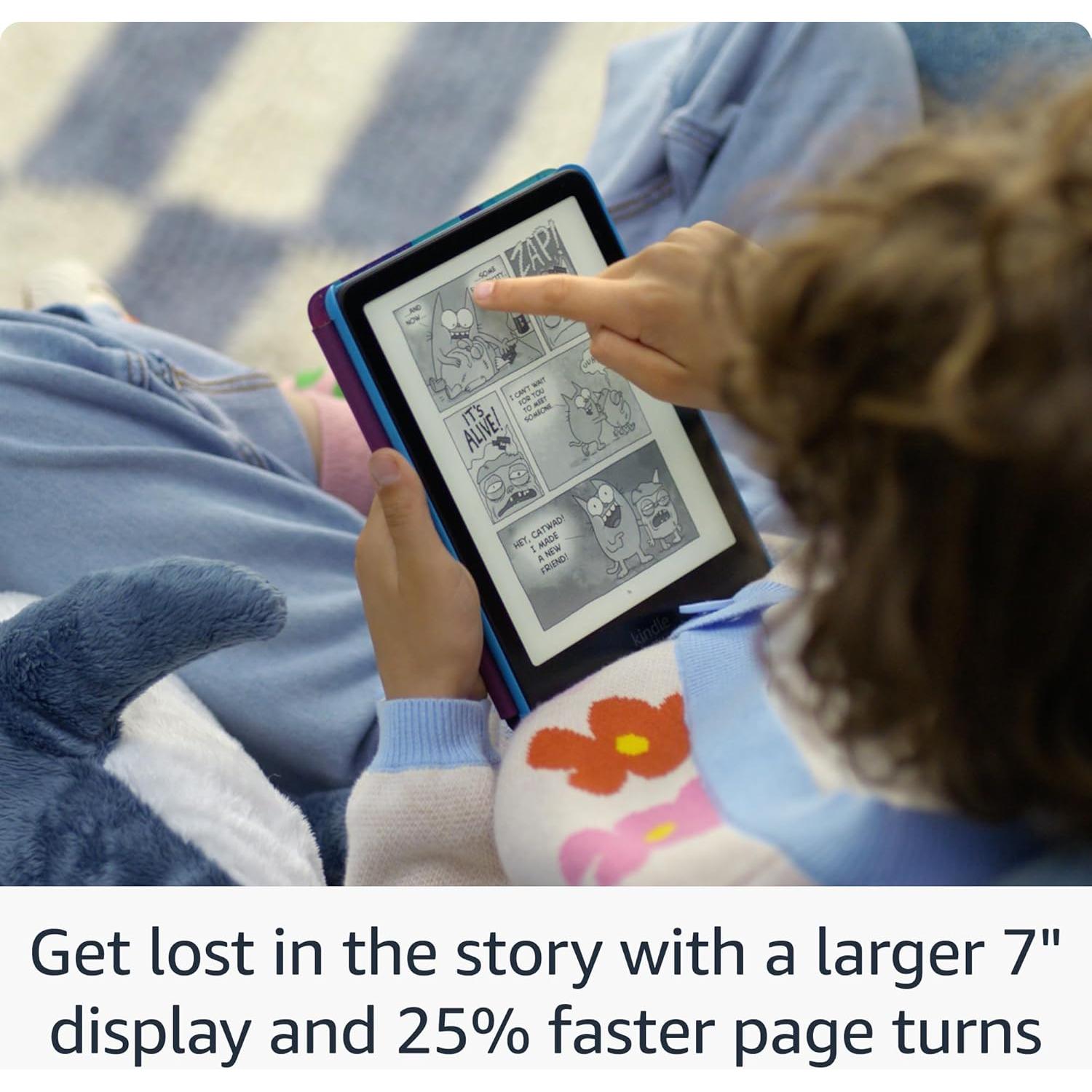 Amazon Kindle Paperwhite Kids 16GB (newest model) – larger 7" glare-free display – Kids read an average of 1+ hour per day with Kindle – Cyber City