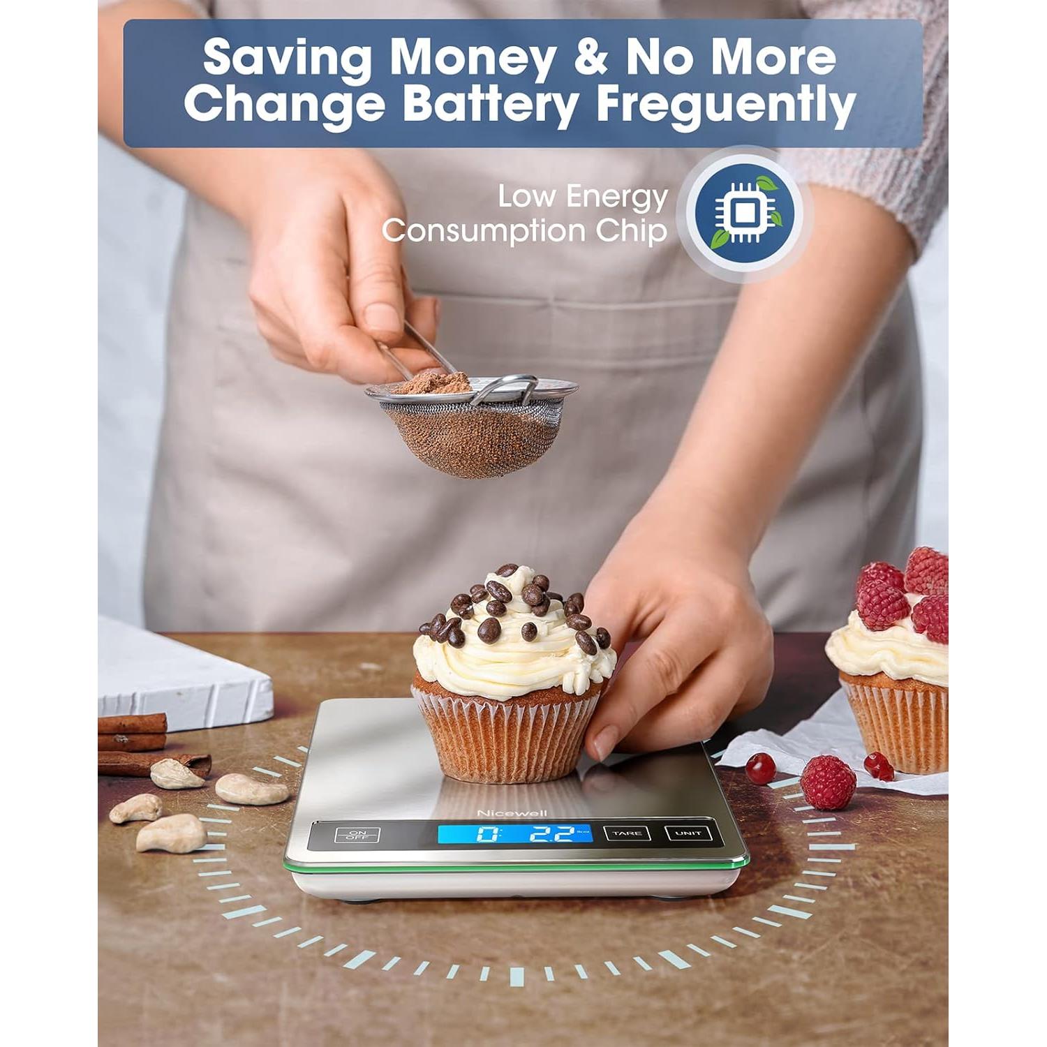 Báscula de Cocina Digital Nicewell 10kg Acero Inoxidable Plata