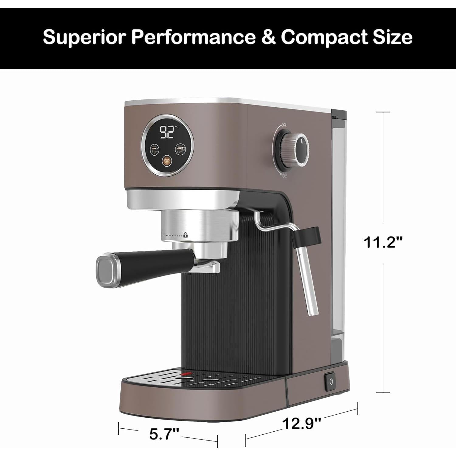 Máquina de café espresso VEGETA 1350W 20 bares con espumador