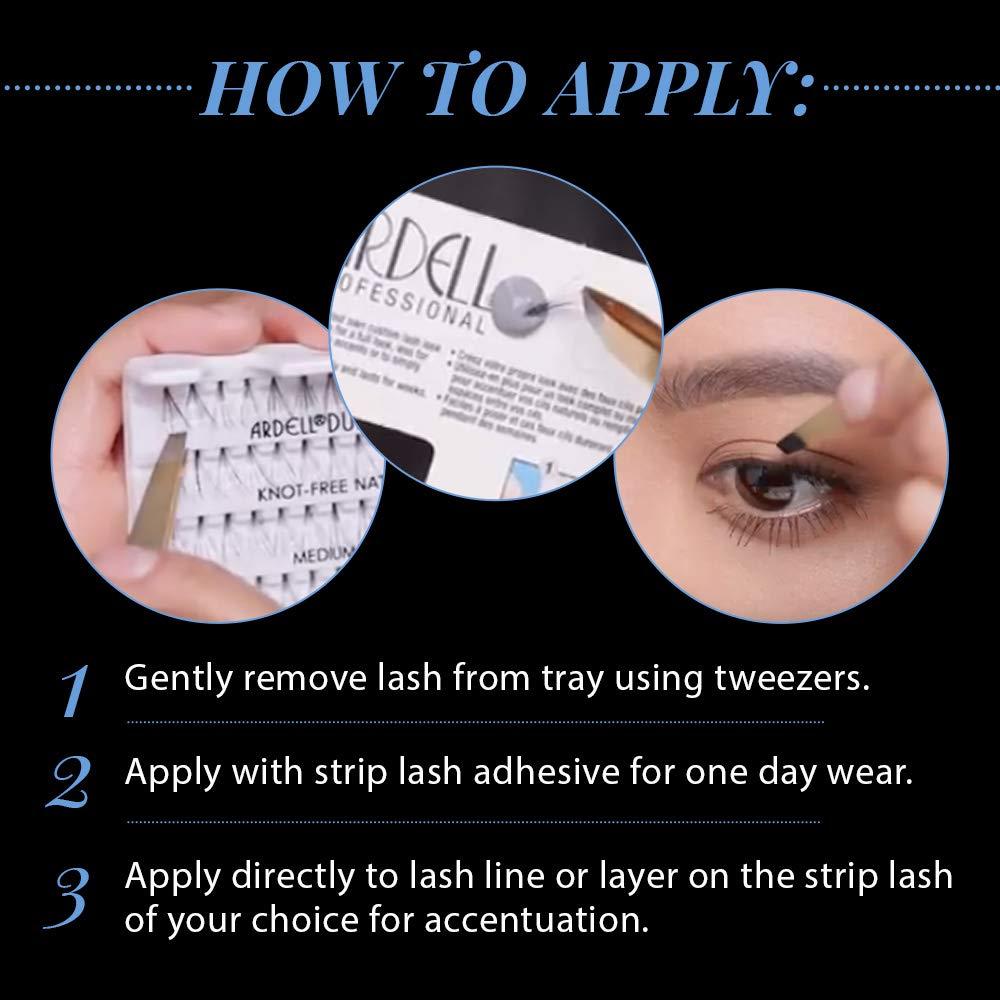 Pestañas Postizas Individuales Ardell Trios Largas Negras - Paquete de 4