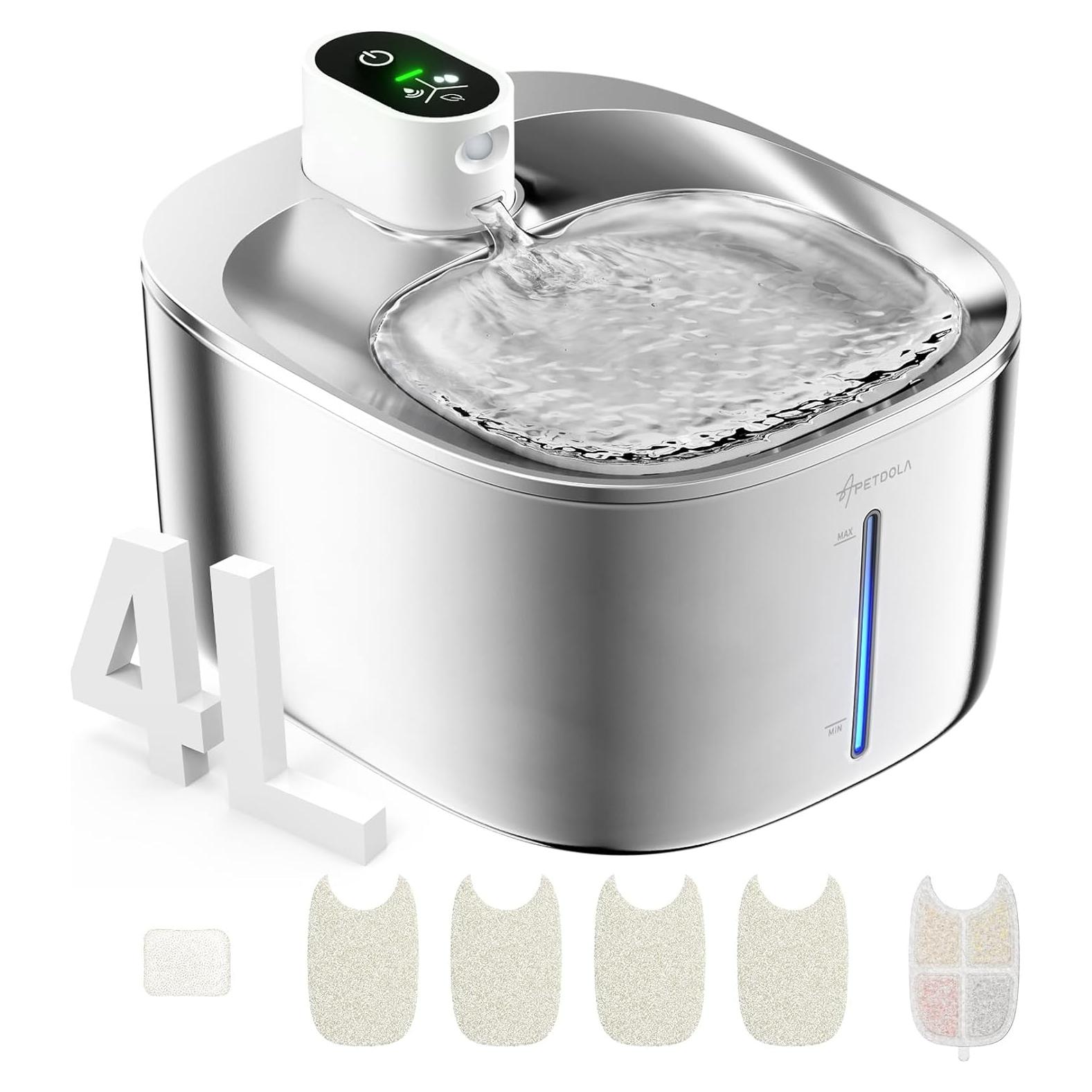 Fuente de Agua Inalámbrica APETDOLA 4L para Gatos y Perros