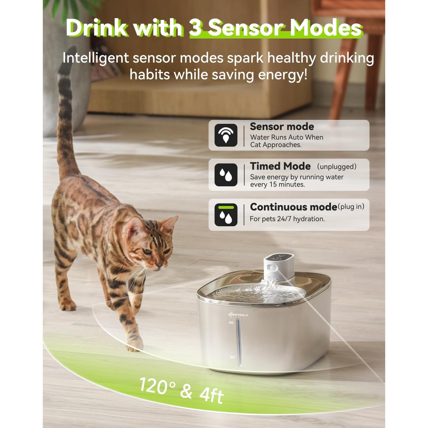 Fuente de Agua Inalámbrica APETDOLA 4L para Gatos y Perros