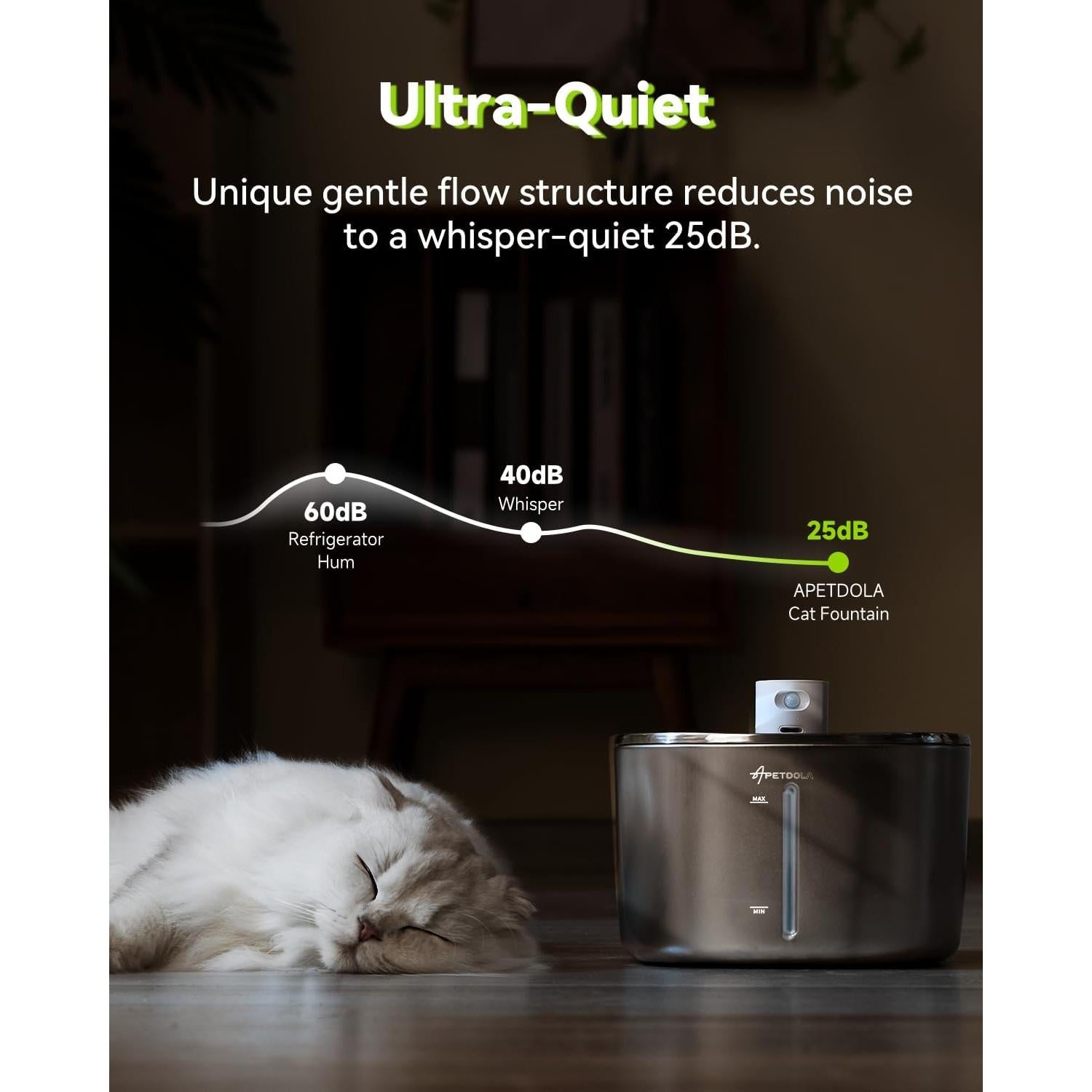 Fuente de Agua Inalámbrica APETDOLA 4L para Gatos y Perros