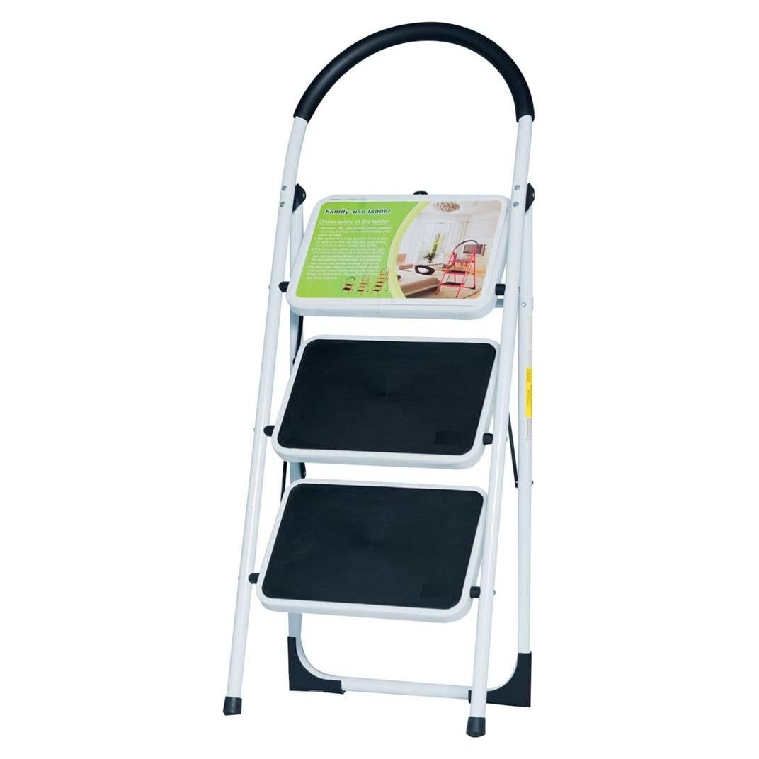 Escalera Plegable Good Life 3 Pasos Acero 300 kg Antideslizante