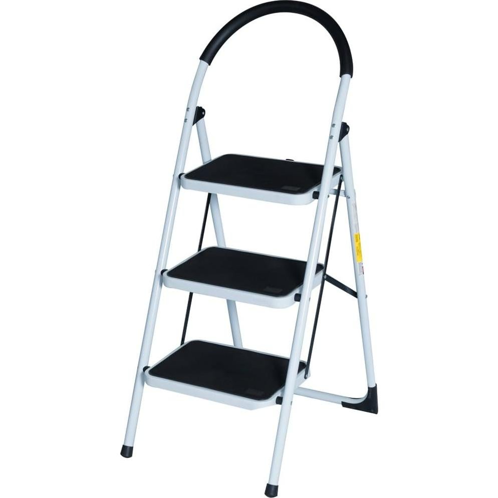 Escalera Plegable Good Life 3 Pasos Acero 300 kg Antideslizante