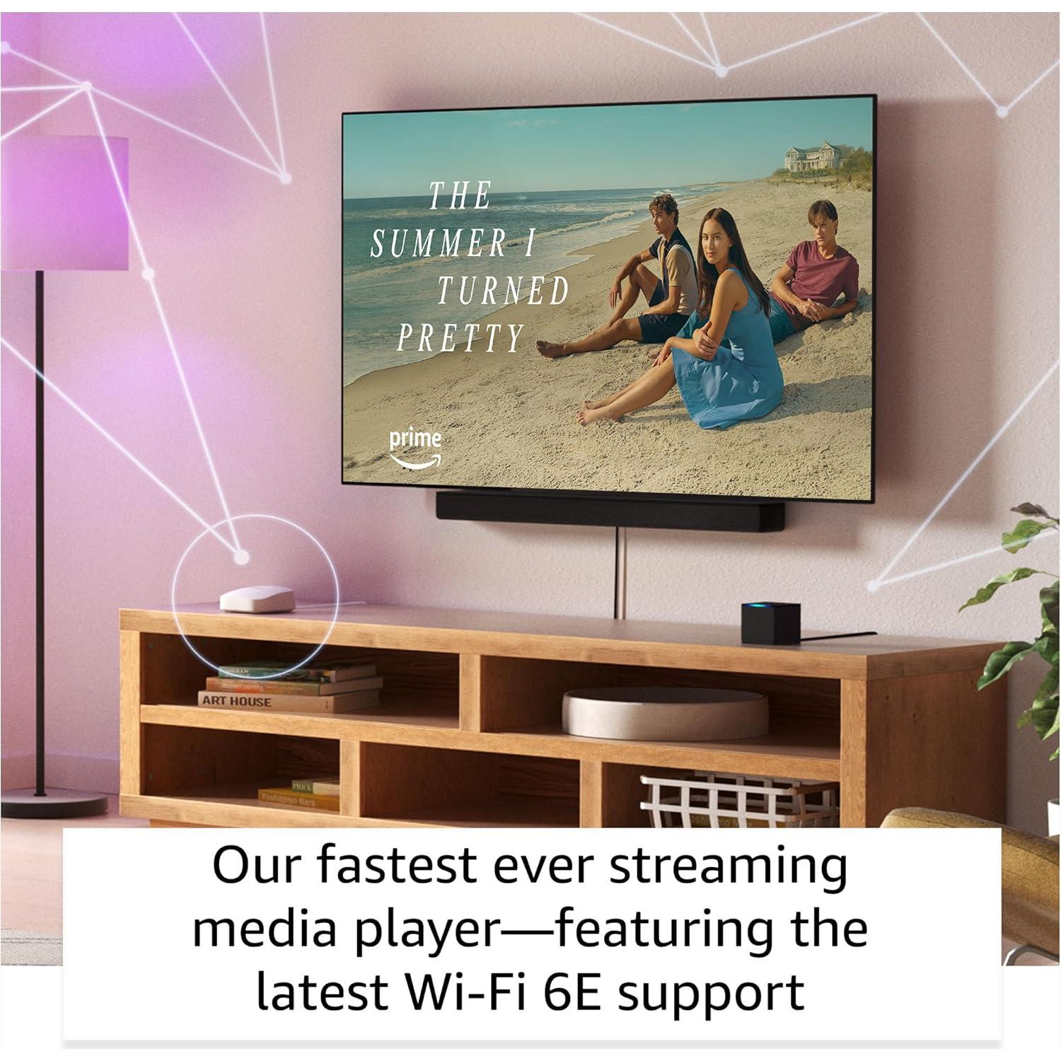 Amazon Fire TV Cube (newest model) with AI-powered Fire TV Search, Hands-free streaming device with Alexa, Wi-Fi 6E, 4K Ultra HD