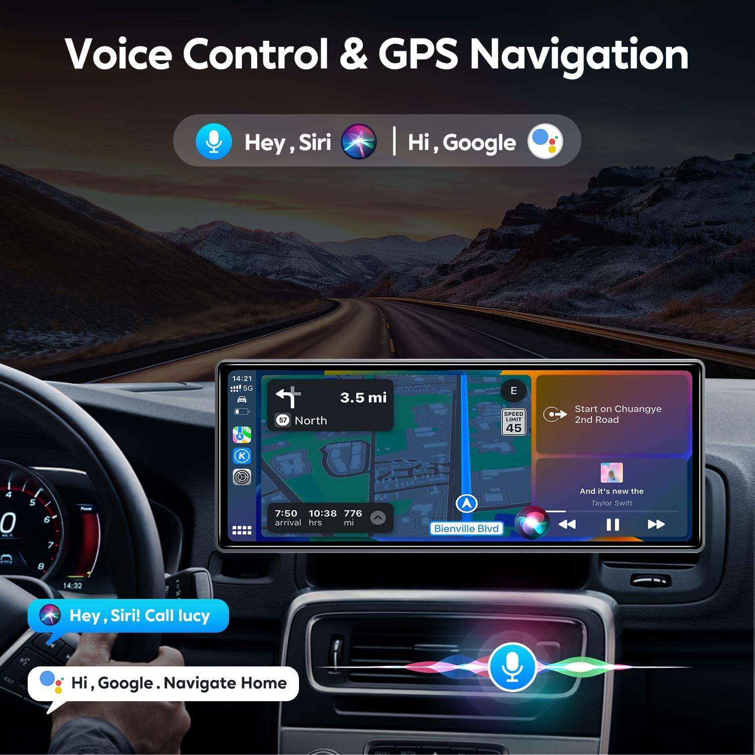 Pantalla Inalámbrica 10.26" JATAZA CarPlay y Android Auto