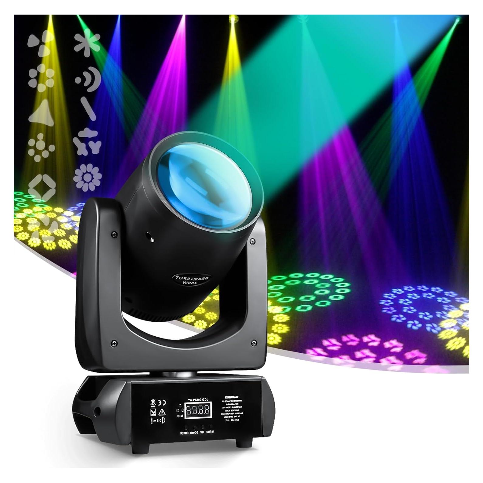 Cabeza Móvil LED 200W XFALIGHTS con 14 Gobos y 11 Colores