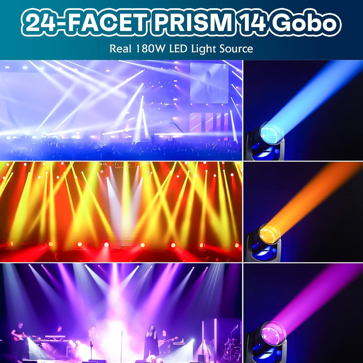 Cabeza Móvil LED 200W XFALIGHTS con 14 Gobos y 11 Colores