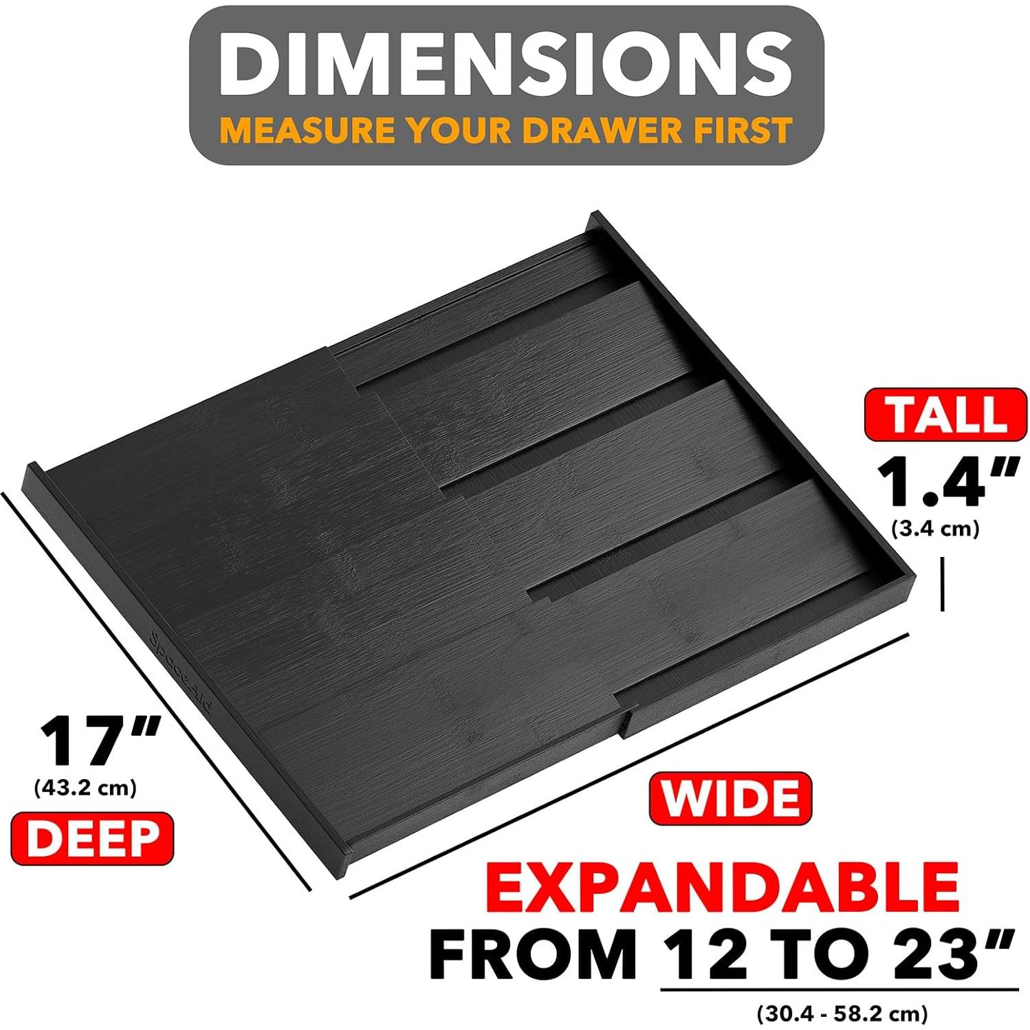 Organizador de Cajones de Especias SpaceAid de Bambú Negro 4 Niveles