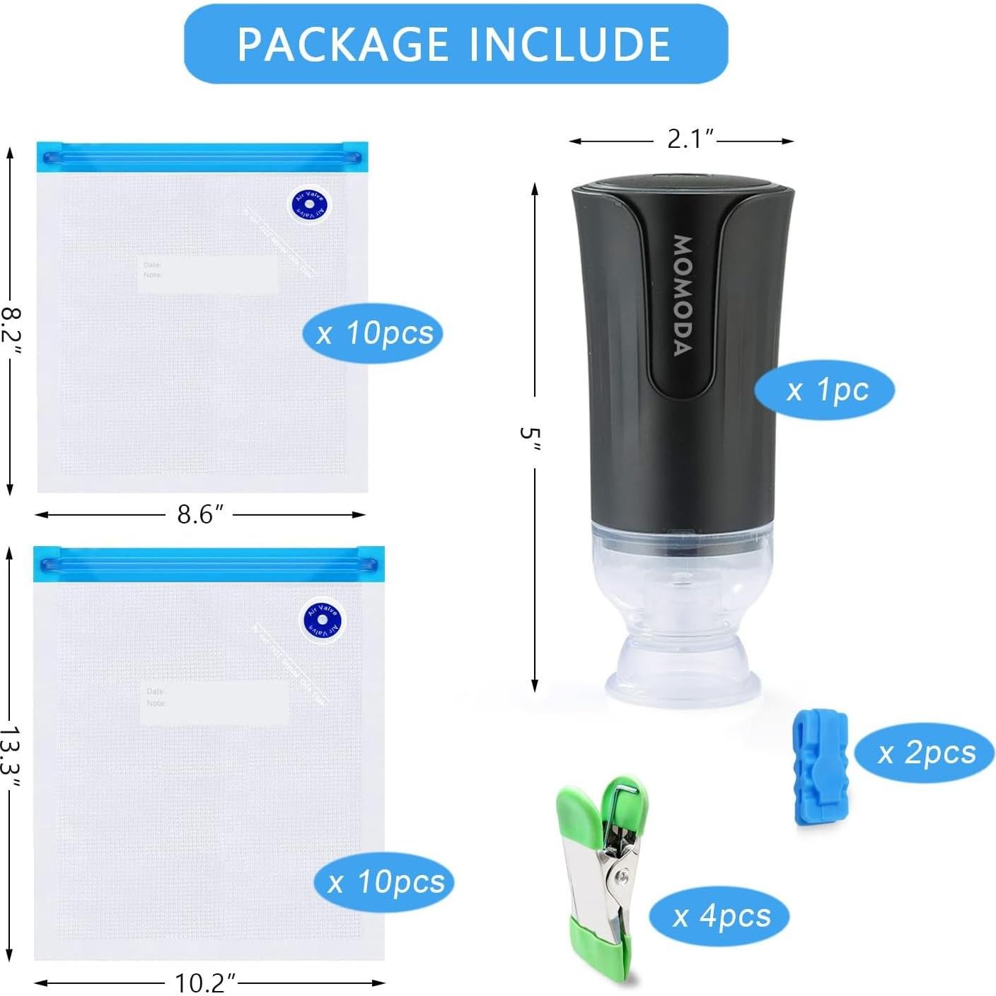 Bolsas Sous Vide MOMODA - Set 20 Reutilizables Sin BPA