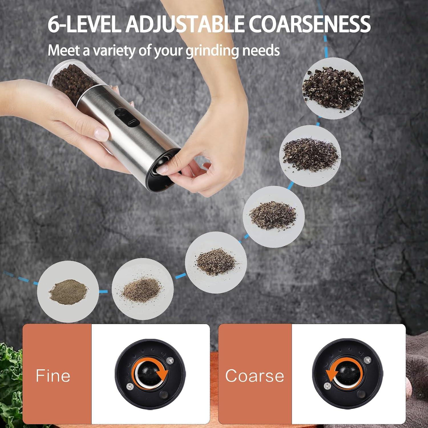 Juego de Molinillos Eléctricos de Sal y Pimienta Enutogo