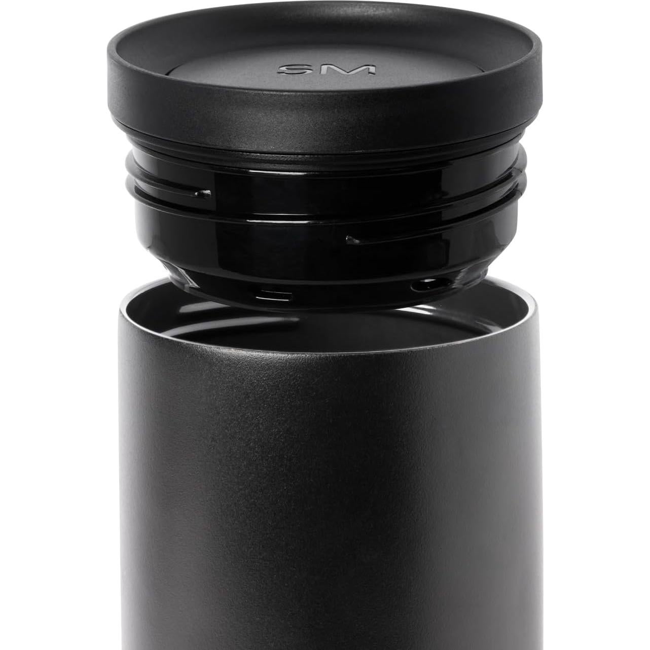 Taza de Café de Viaje Simple Modern 12oz Aislada Cerámica Negro