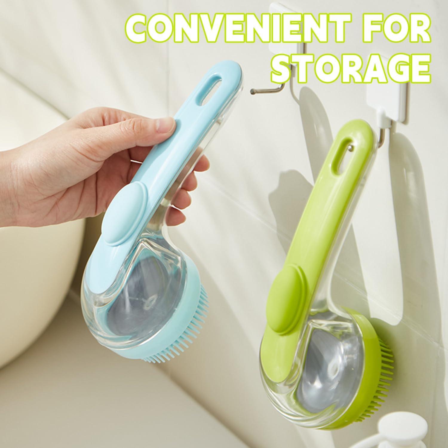 Cepillo de Baño 2 en 1 DVHNMK con Dispensador de Champú Azul