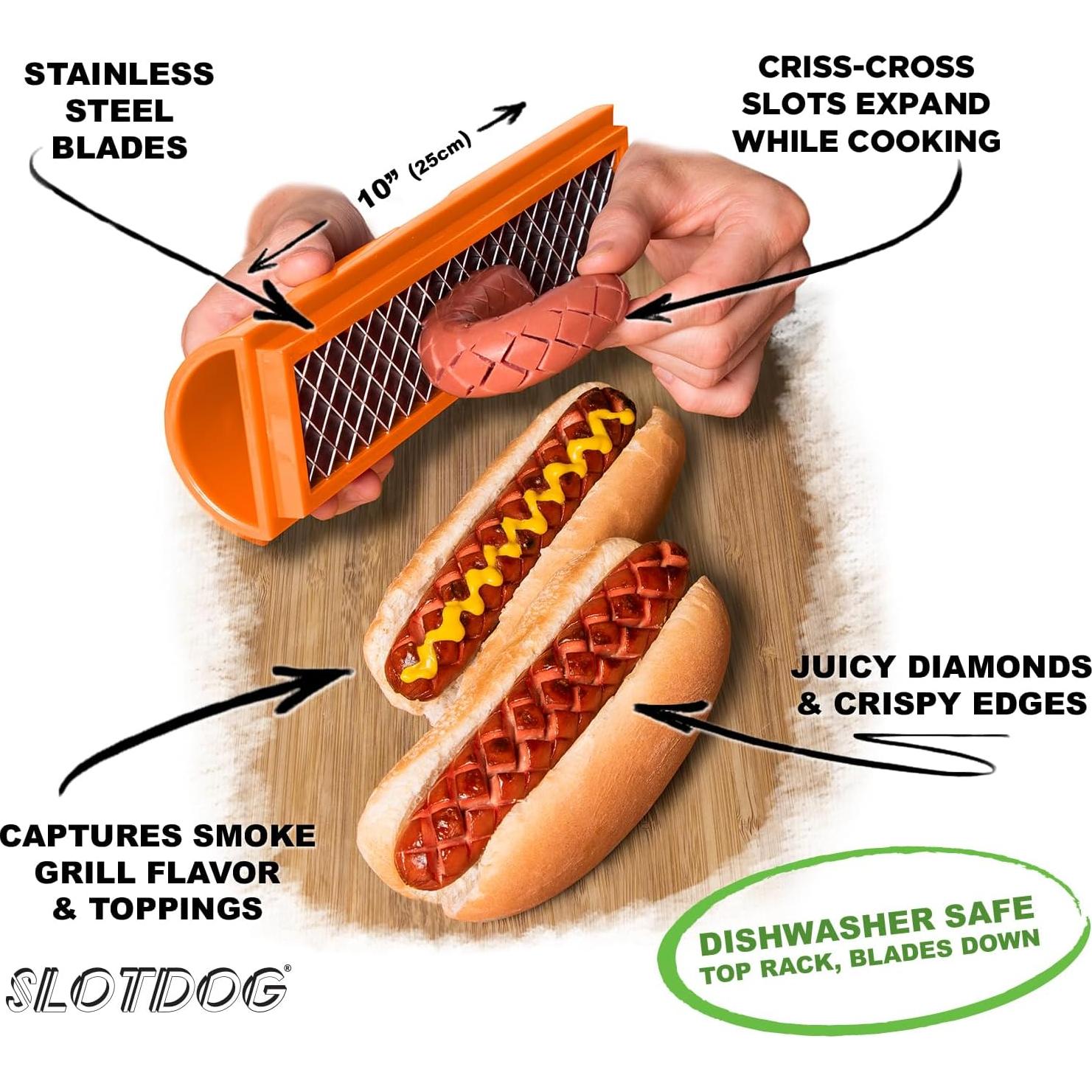 Herramienta para Cortar Hot Dogs SLOTDOG Naranja - Acero Inoxidable