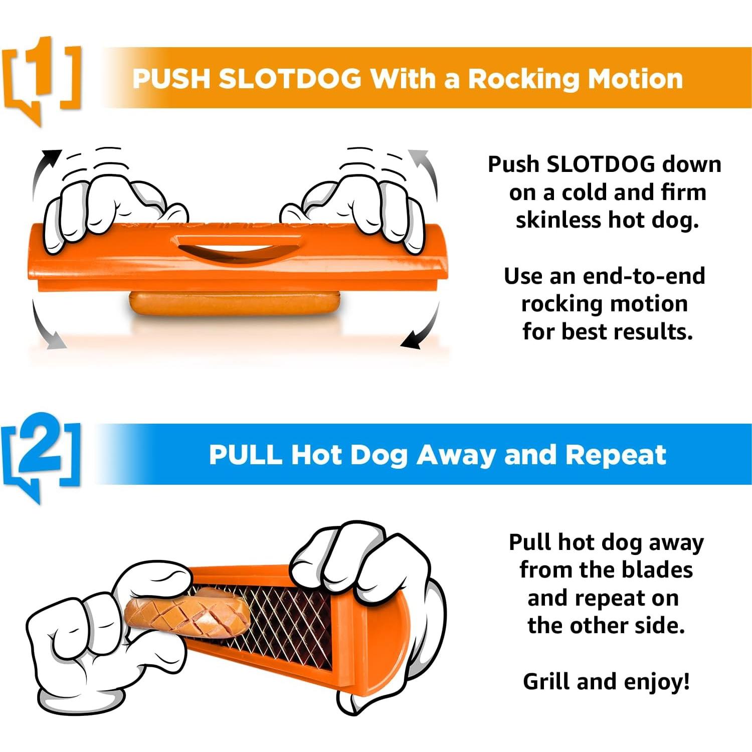 Herramienta para Cortar Hot Dogs SLOTDOG Naranja - Acero Inoxidable