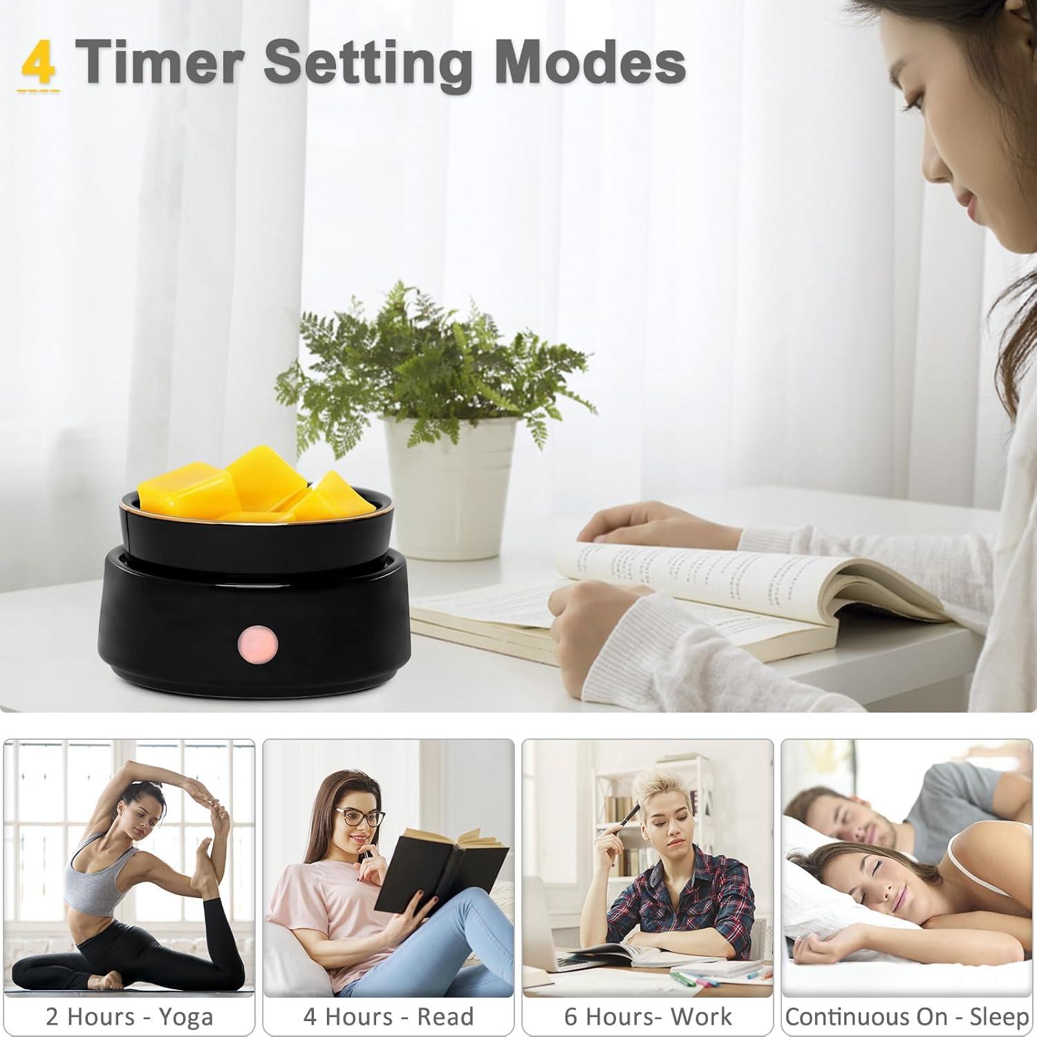 Calentador de Cera Bobolyn Negro con Temporizador y Apagado Automático