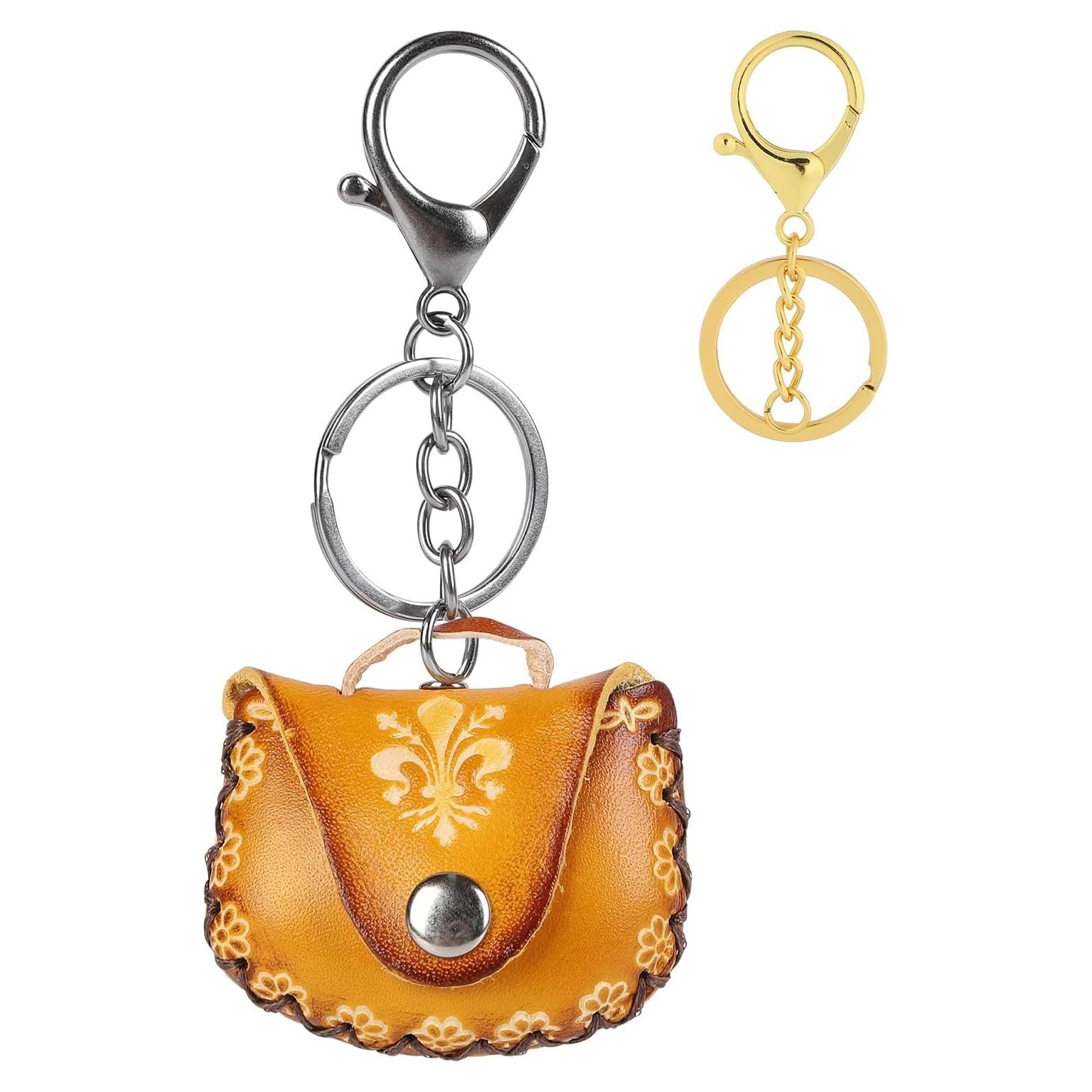 Funda de cuero genuino para AirTag ZZBBFDJY marrón vintage