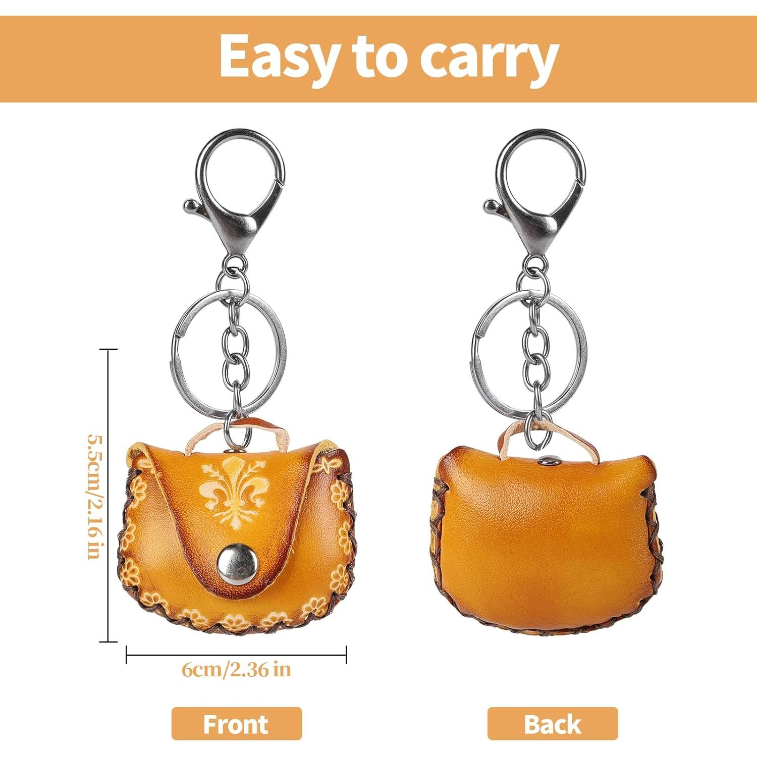 Funda de cuero genuino para AirTag ZZBBFDJY marrón vintage