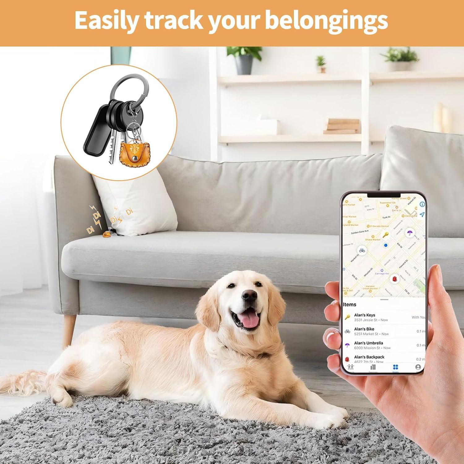 Funda de cuero genuino para AirTag ZZBBFDJY marrón vintage