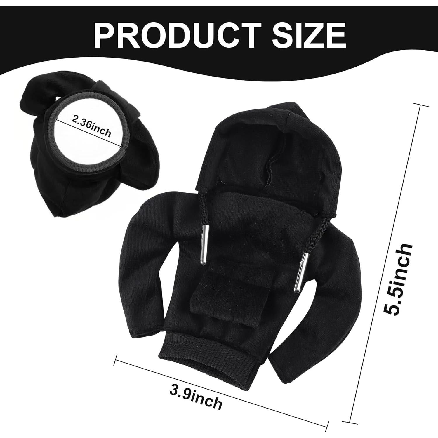 Urehepo Car Gear Shift Cover, Automotive Shift Knob Cover Hoodie for Car Decoration, Universal Fit Shift Gear Cover, Cute Car Interior Accessories(Black)