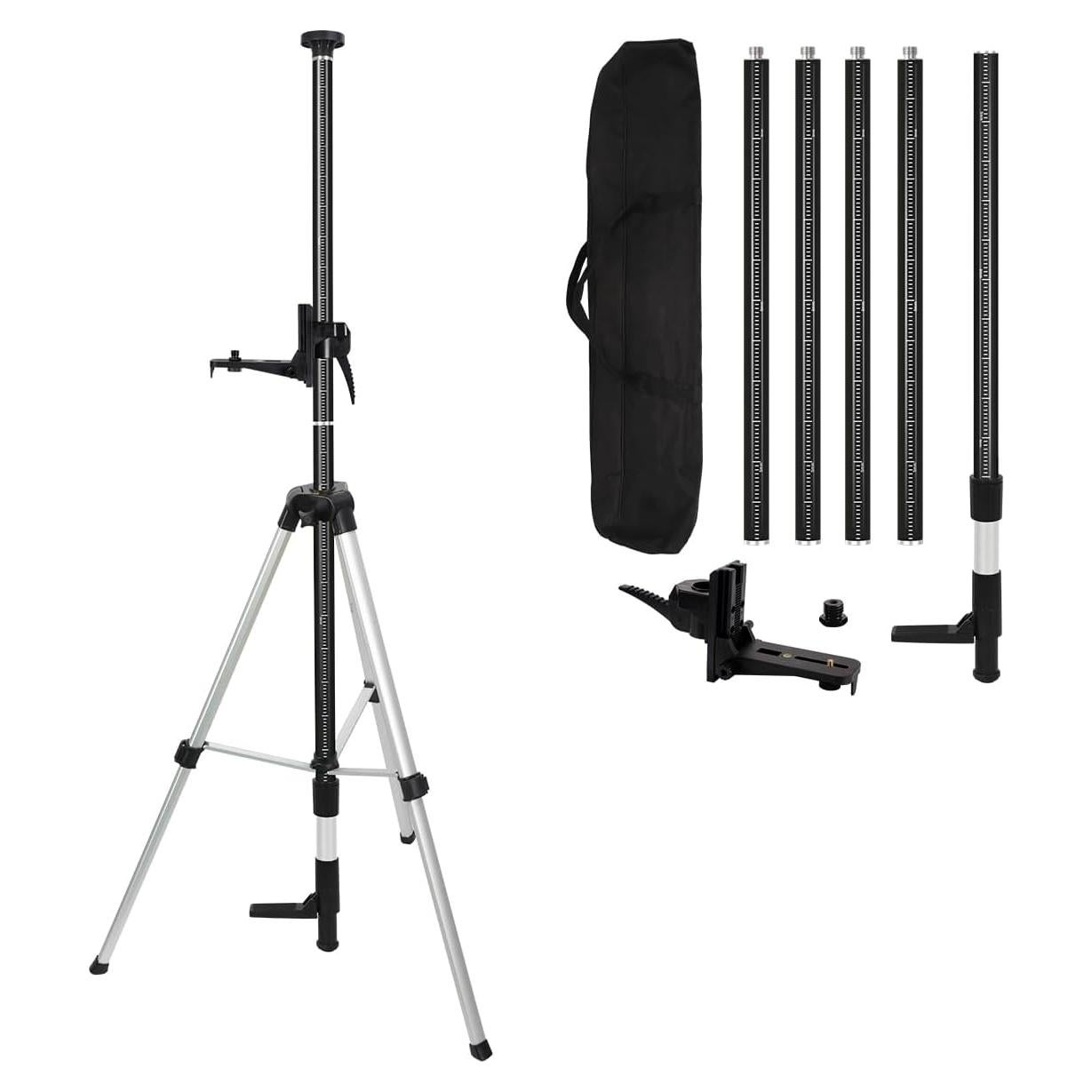 Poste Telescópico de Nivel Láser SMTOER 3.7m con Trípode