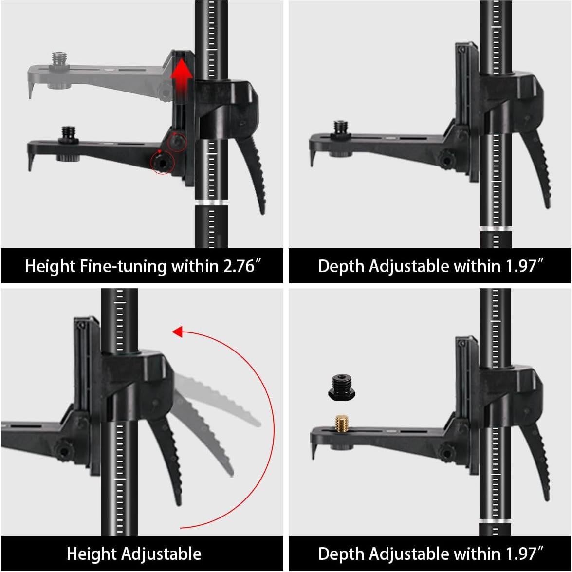Poste Telescópico de Nivel Láser SMTOER 3.7m con Trípode