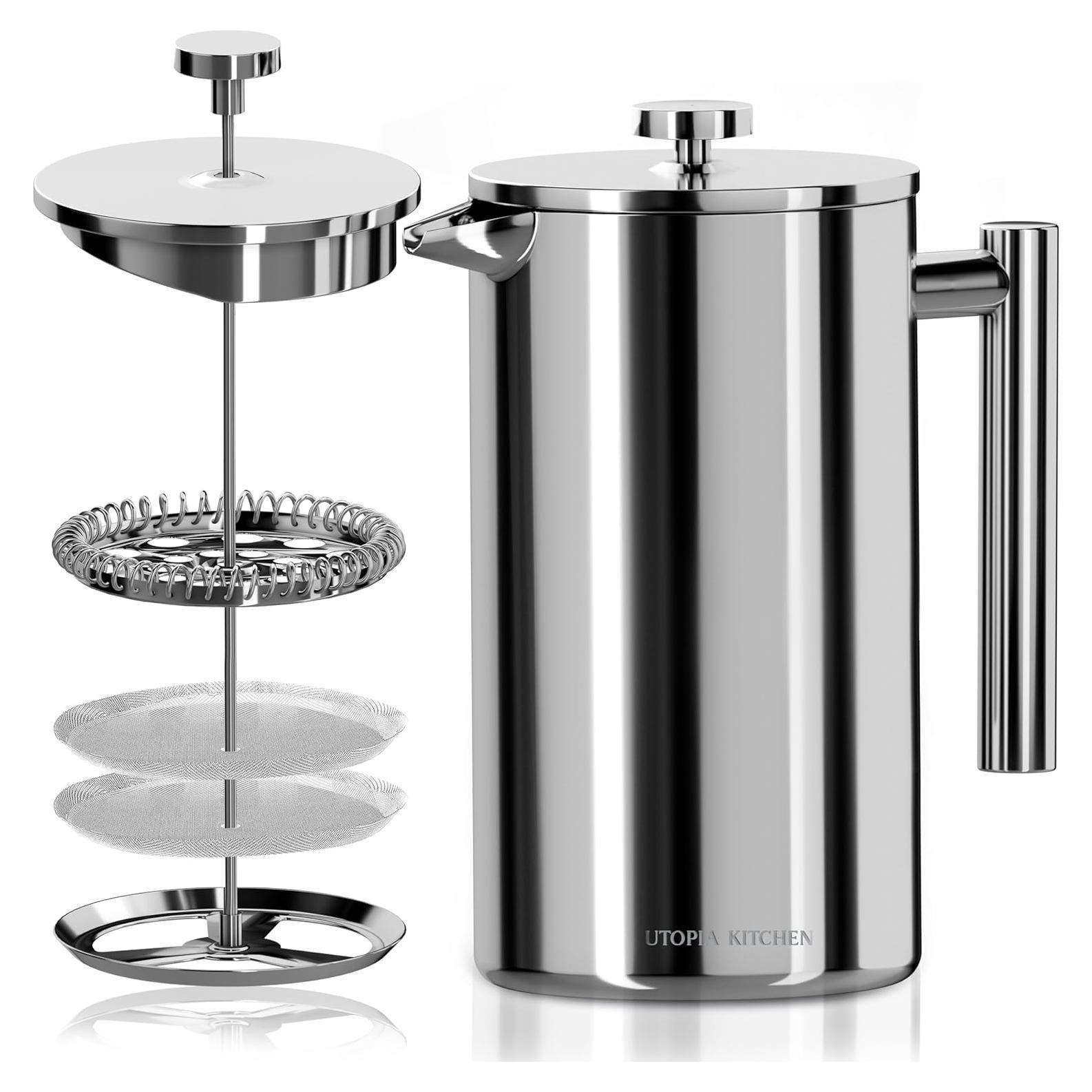 Prensa Francesa Utopia Kitchen Acero Inoxidable 12 Oz Doble Pared