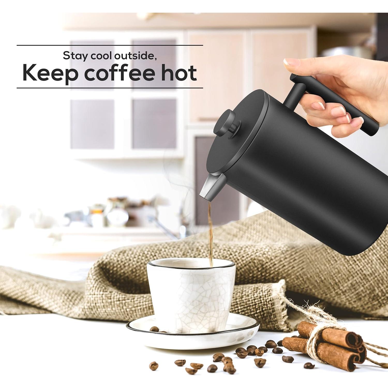 Prensa Francesa Utopia Kitchen 12 Oz Acero Inoxidable Doble Pared